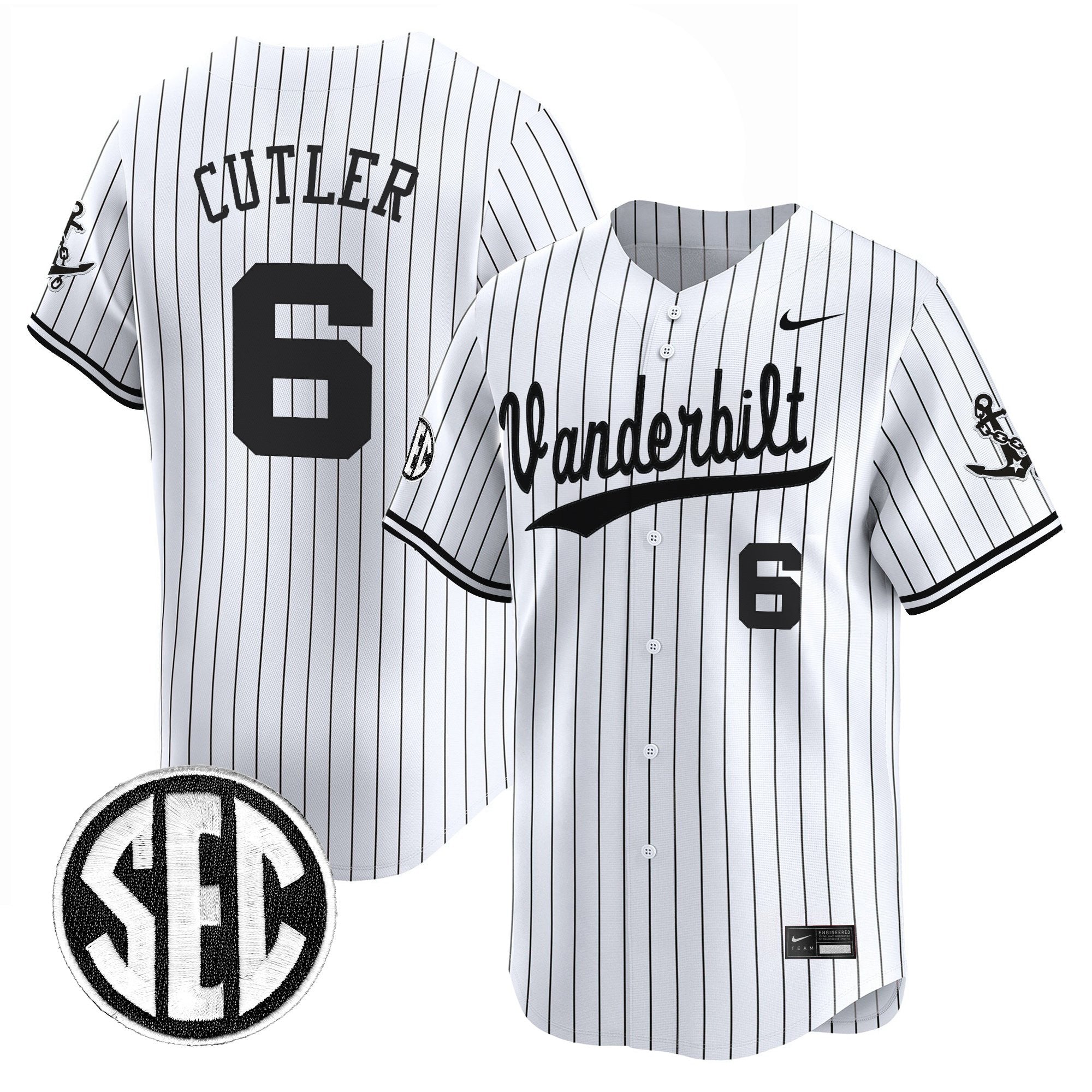 Men's Vanderbilt Commodores 2025 Vapor Baseball Jersey - All Stitched