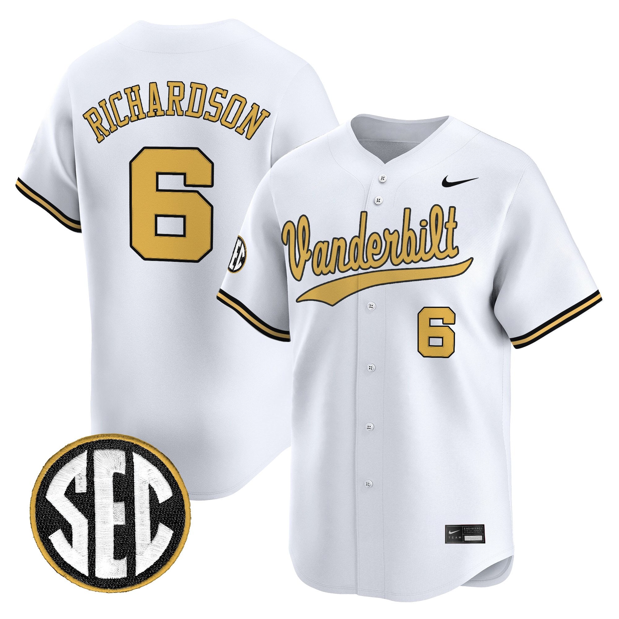 Men's Vanderbilt Commodores 2025 Vapor Baseball Jersey - All Stitched