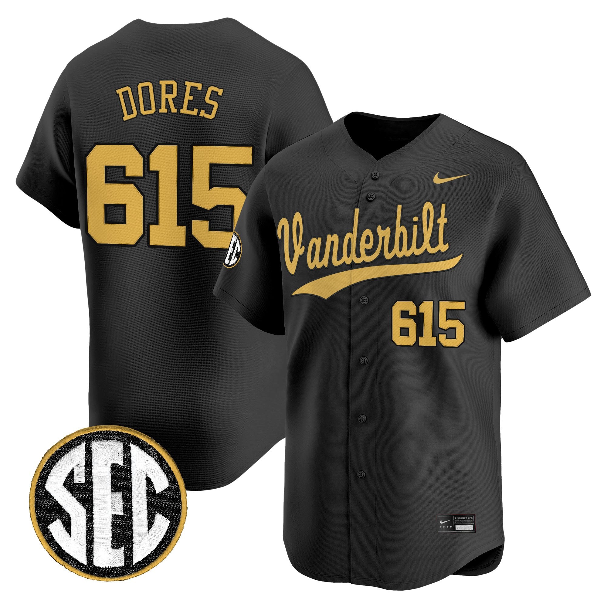 Men's Vanderbilt Commodores 2025 Vapor Baseball Jersey - All Stitched