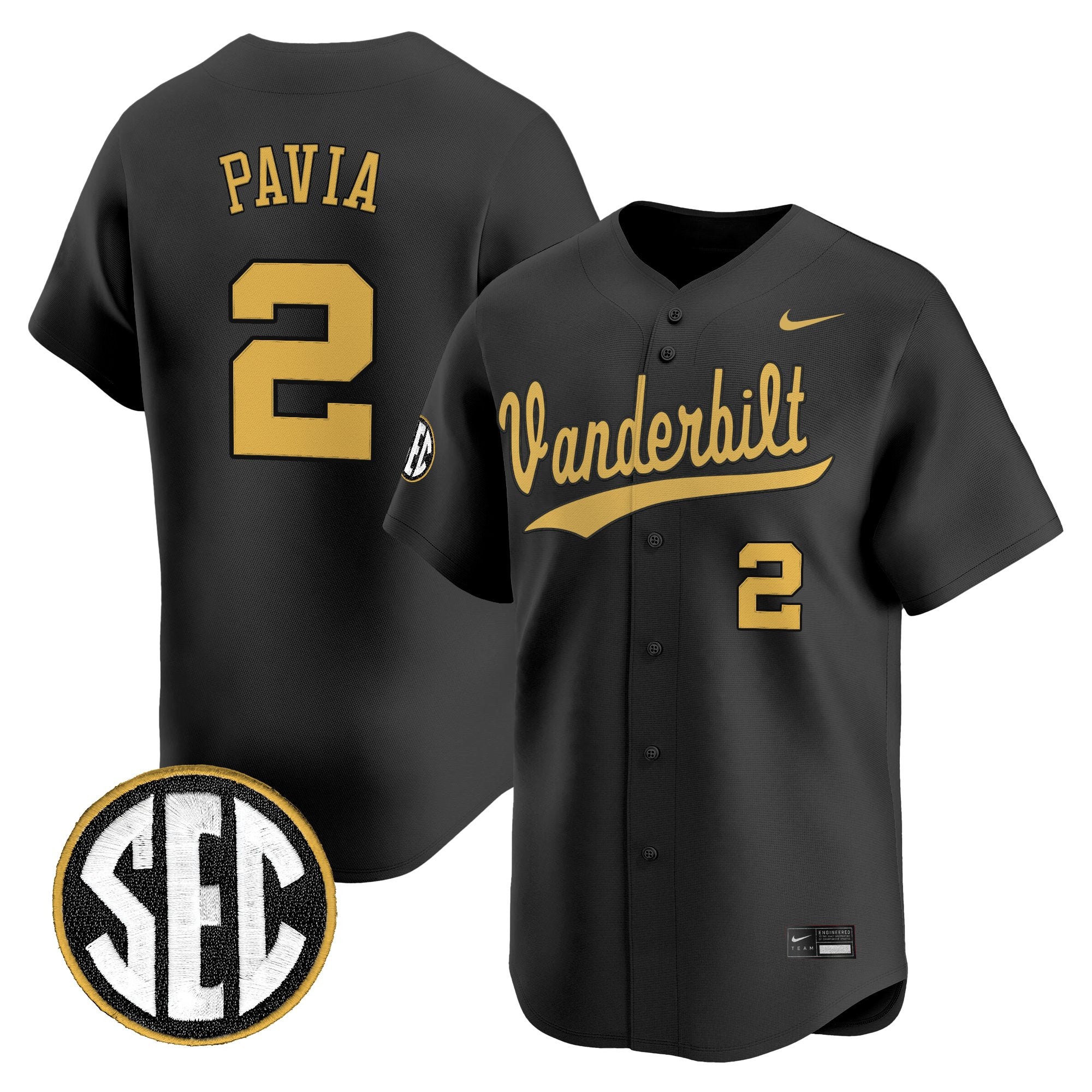 Men's Vanderbilt Commodores 2025 Vapor Baseball Jersey - All Stitched