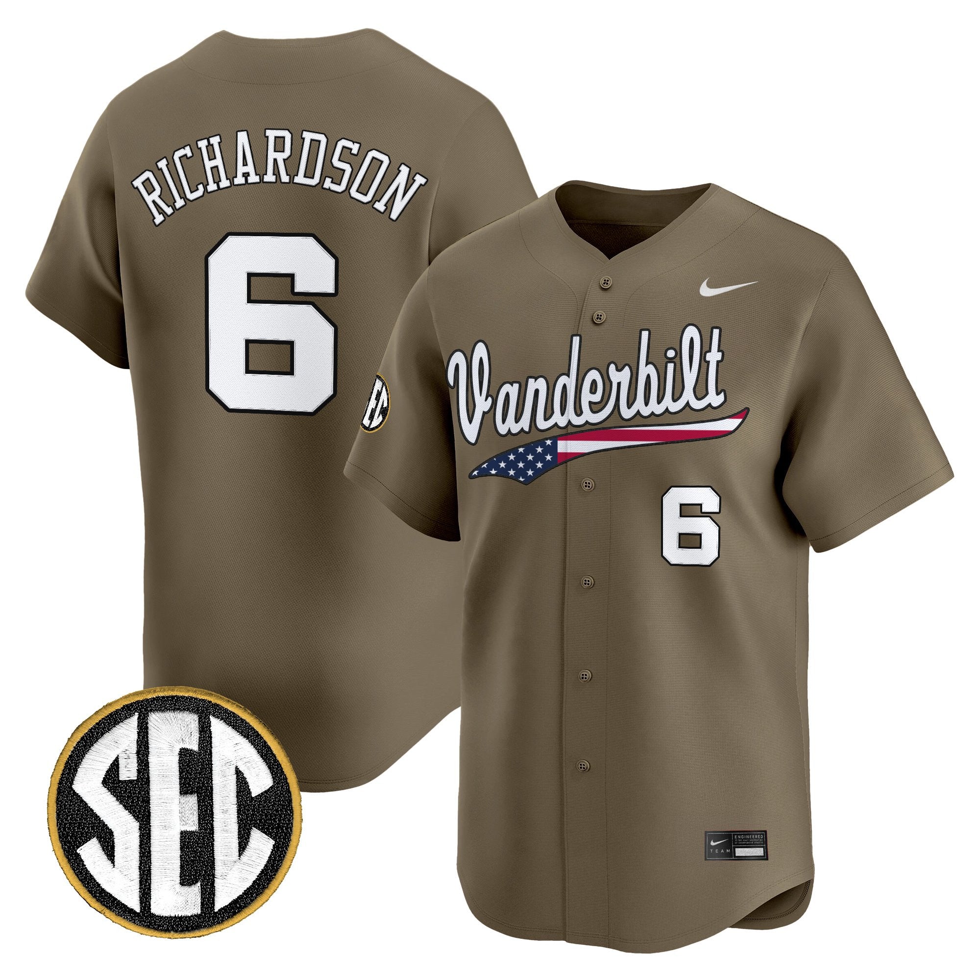 Men's Vanderbilt Commodores 2025 Vapor Baseball Jersey - All Stitched