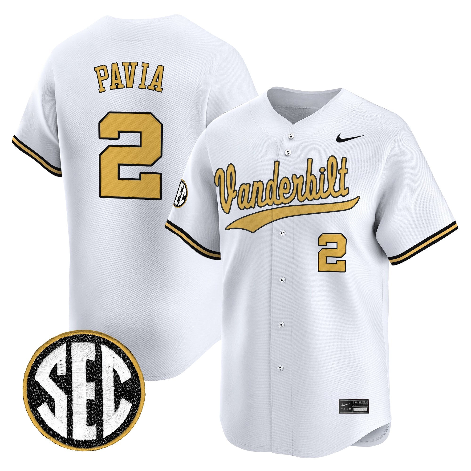 Men's Vanderbilt Commodores 2025 Vapor Baseball Jersey - All Stitched