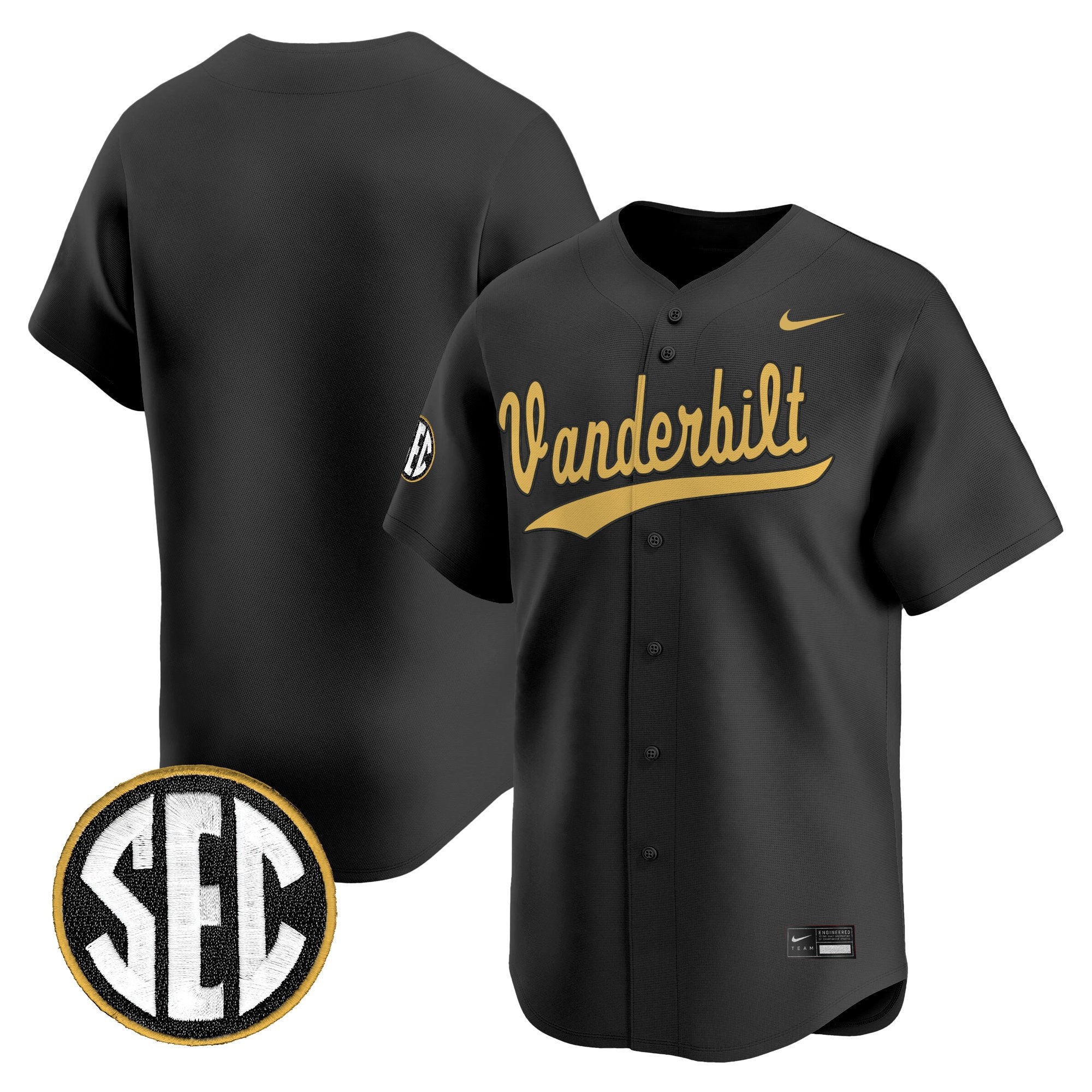 Men's Vanderbilt Commodores 2025 Vapor Baseball Jersey - All Stitched
