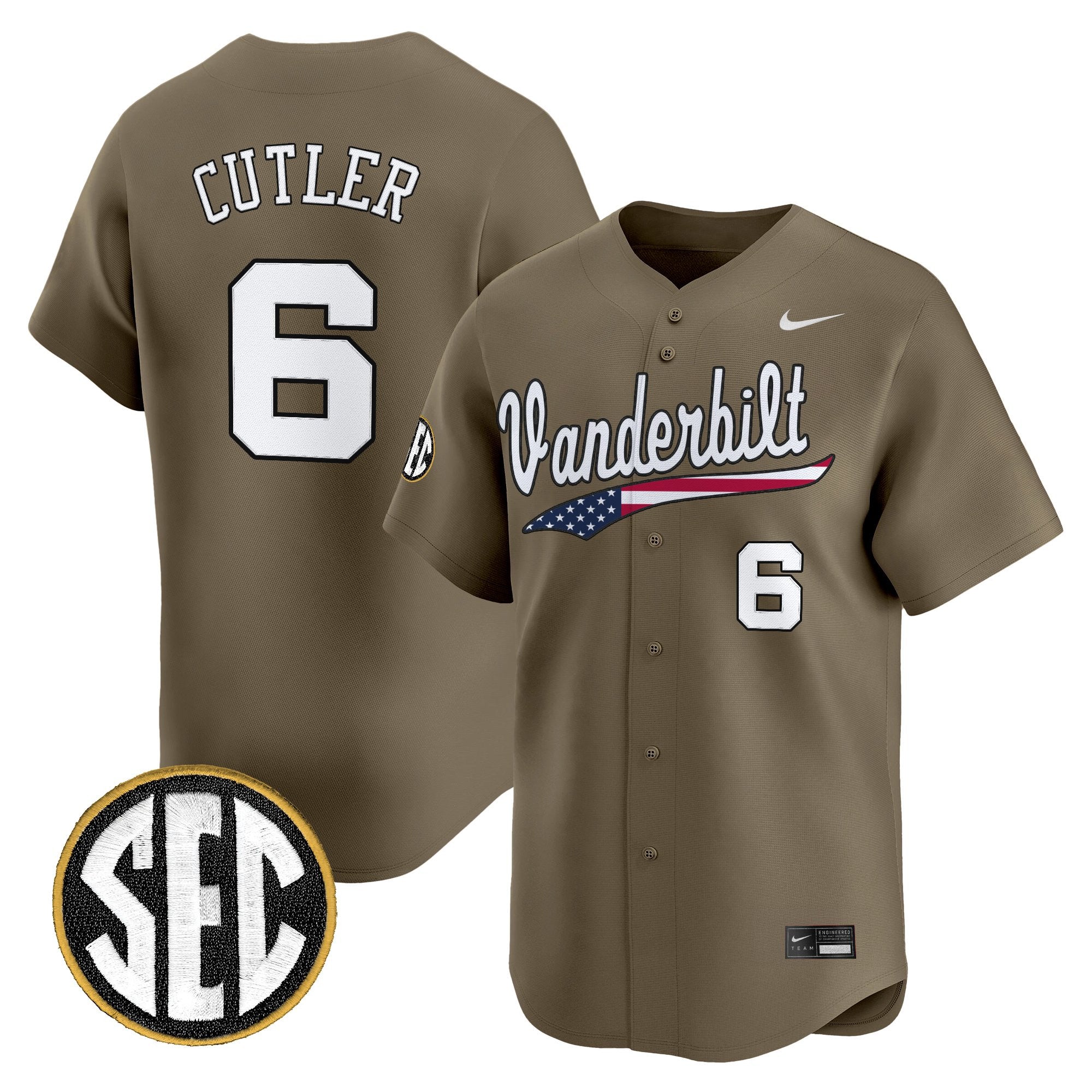 Men's Vanderbilt Commodores 2025 Vapor Baseball Jersey - All Stitched