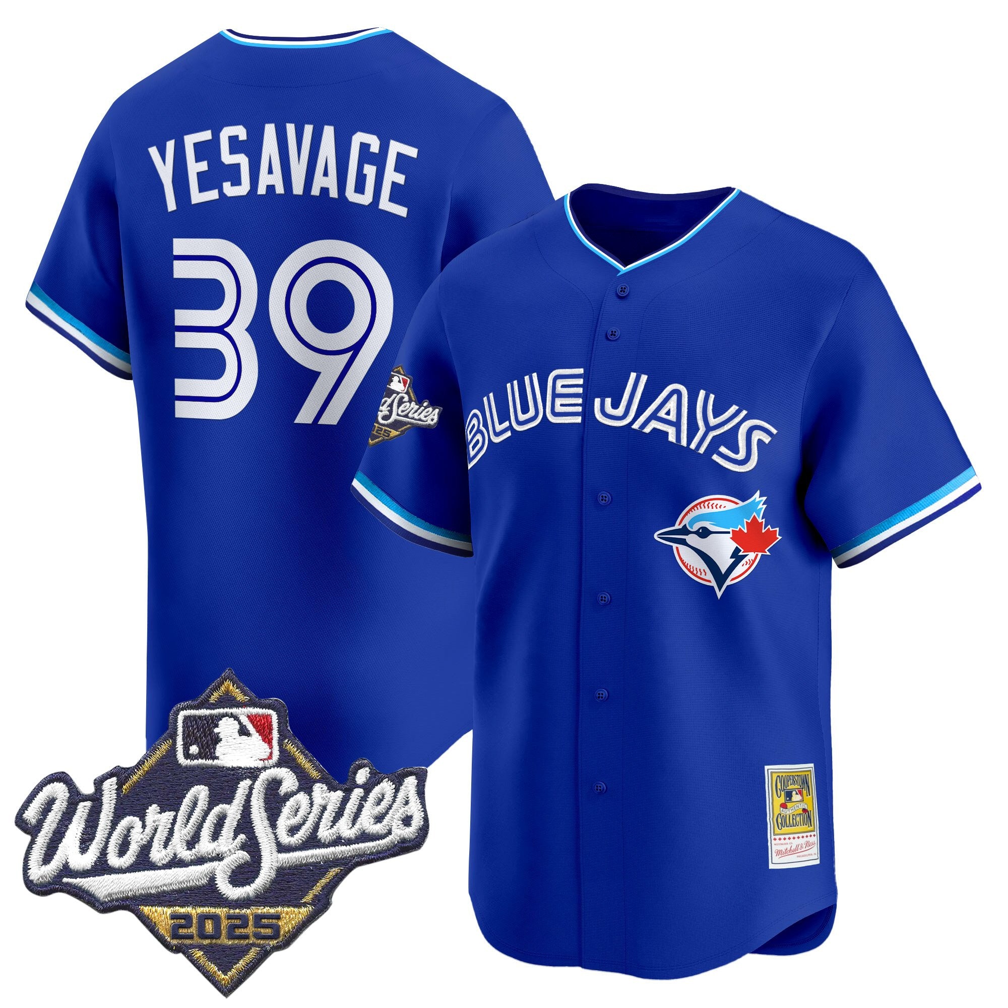 Men's Toronto Blue Jays Throwback Vapor Premier Limited Jersey - 2025 World Series Patch - All Stitched