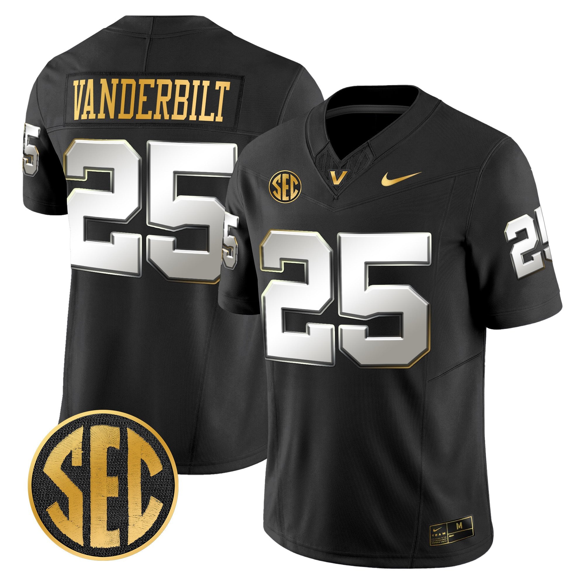 Men's Vanderbilt Commodores 2025 Gold Vapor Limited Jersey - All Stitched