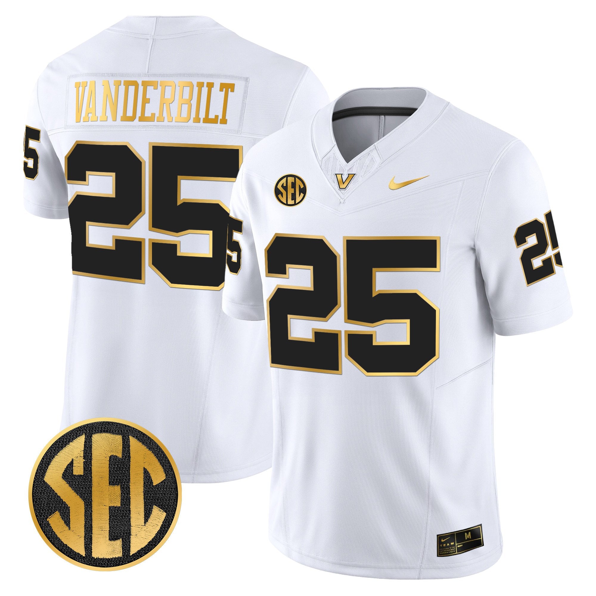 Men's Vanderbilt Commodores 2025 Gold Vapor Limited Jersey - All Stitched