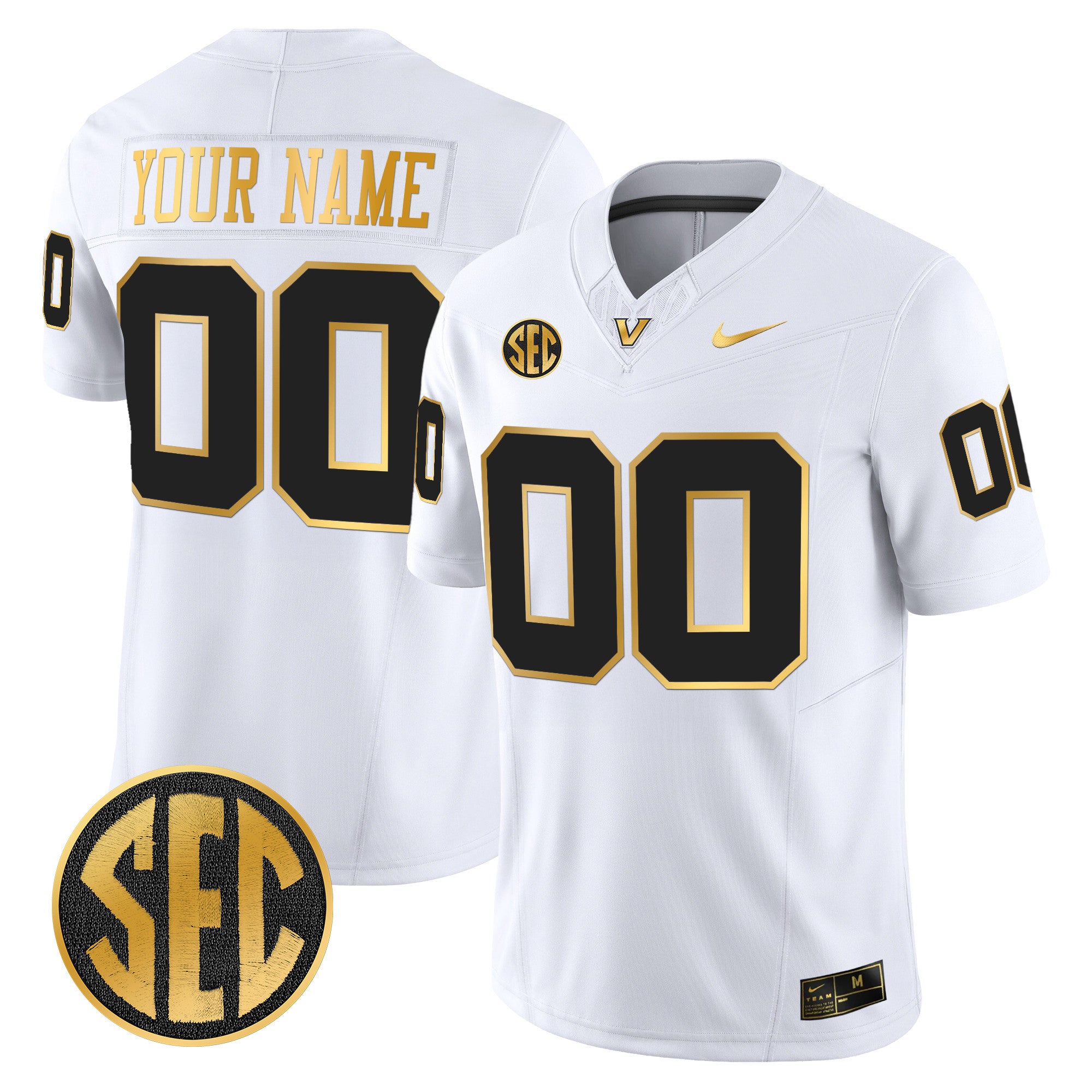 Vanderbilt Commodores 2025 Gold Vapor Limited Custom Jersey - All Stitched