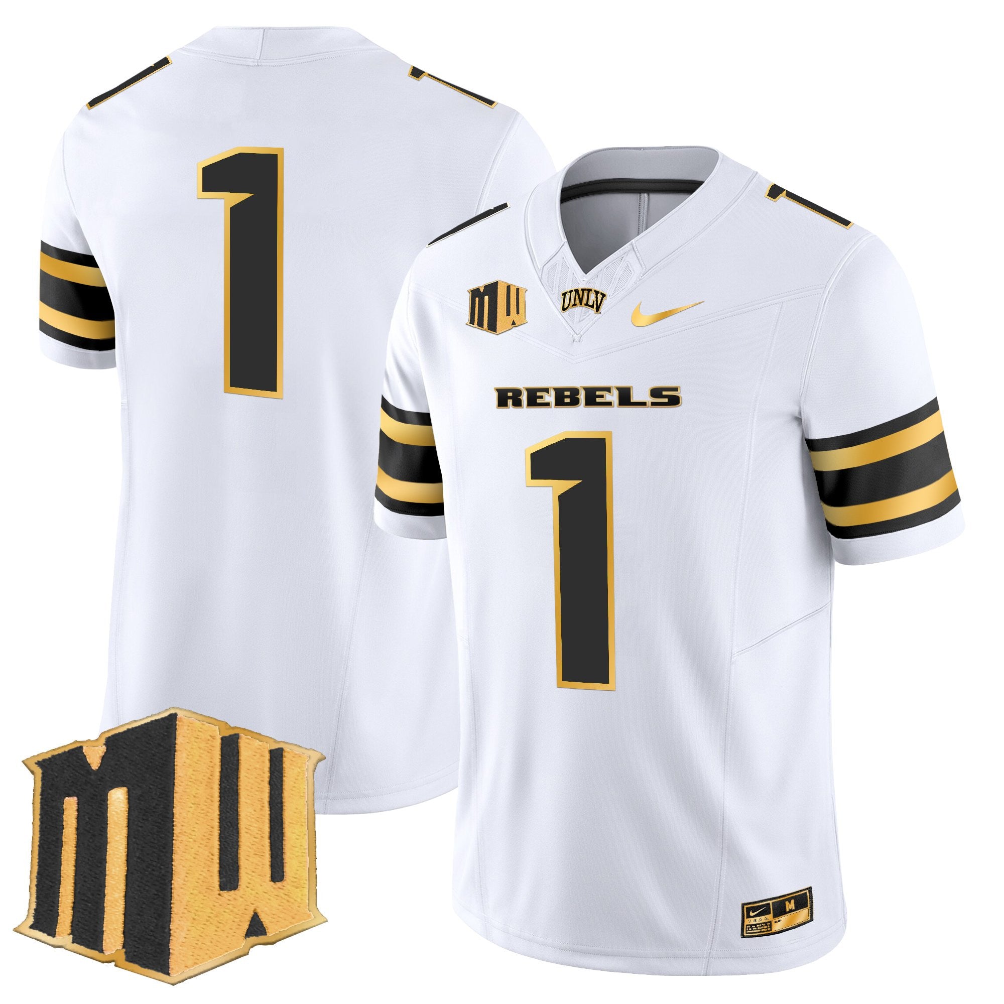 Men's UNLV Rebels 2025 Gold Vapor Limited Jersey - All Stitched