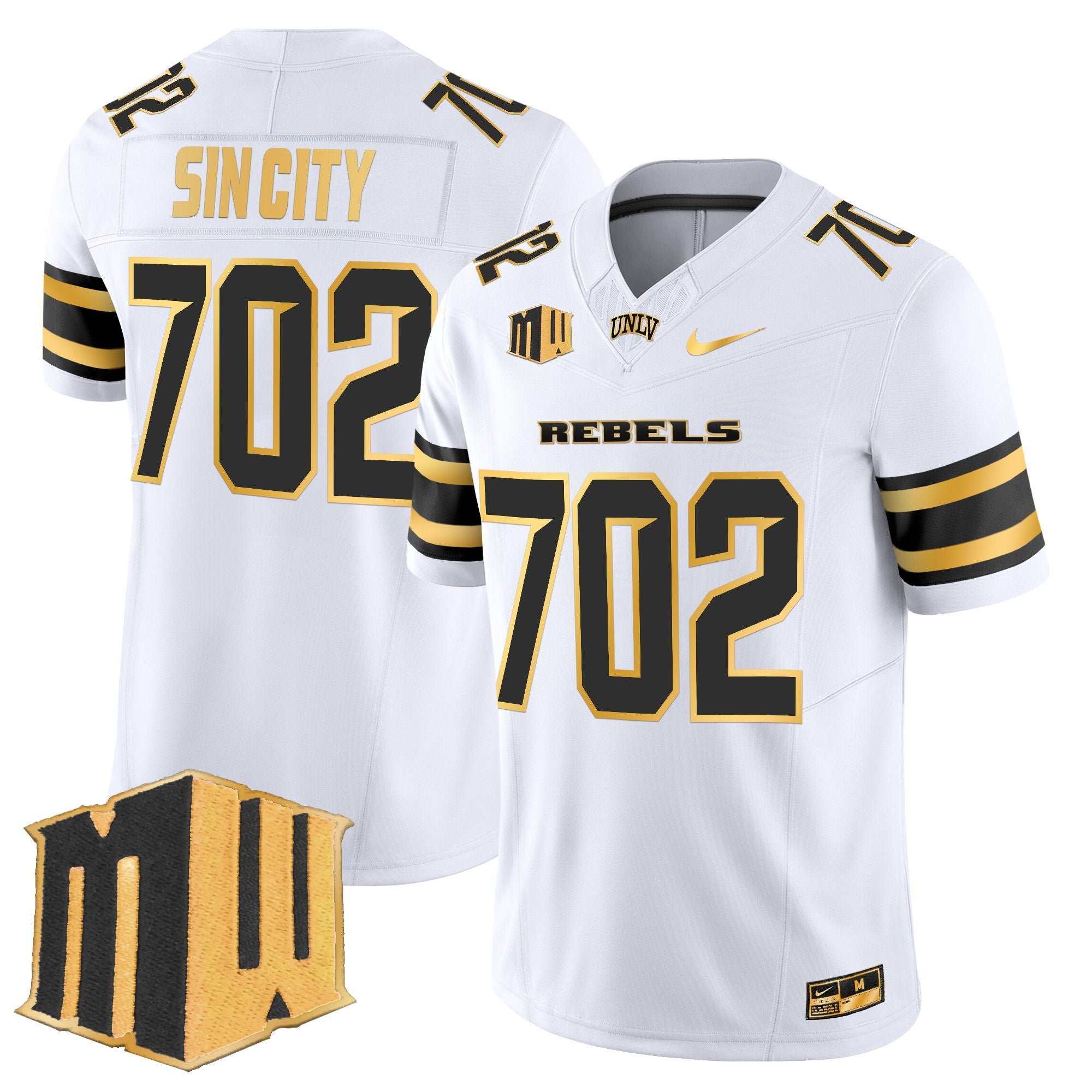 Men's UNLV Rebels 2025 Gold Vapor Limited Jersey - All Stitched