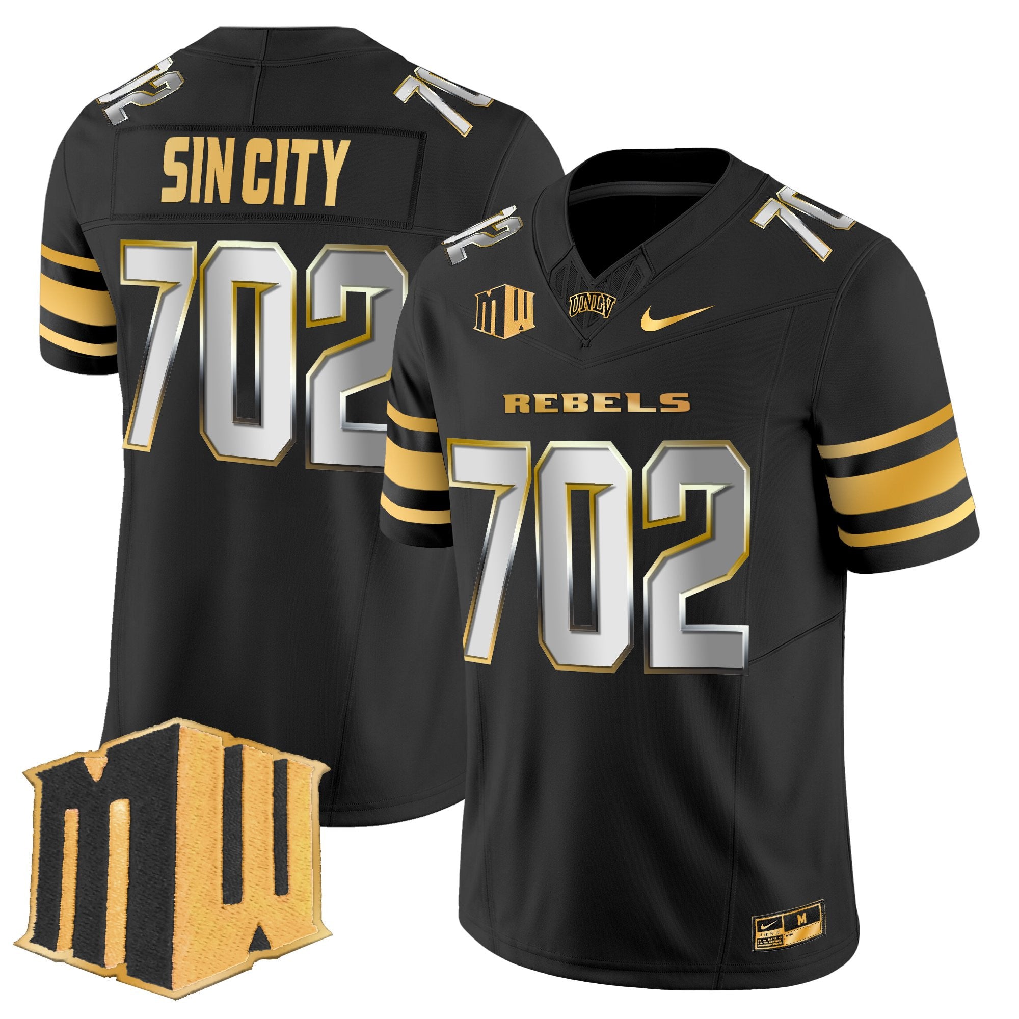 Men's UNLV Rebels 2025 Gold Vapor Limited Jersey - All Stitched