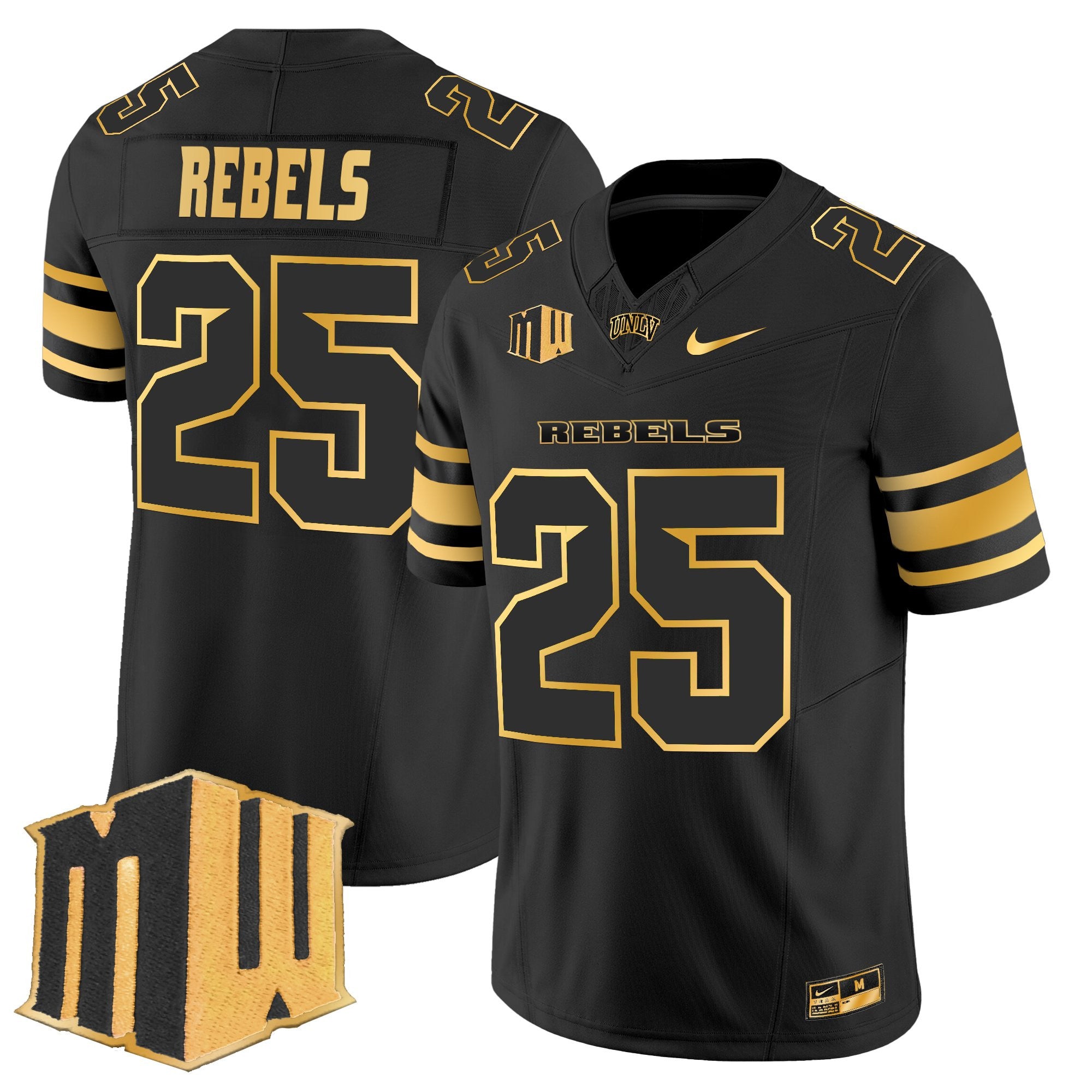 Men's UNLV Rebels 2025 Gold Vapor Limited Jersey - All Stitched