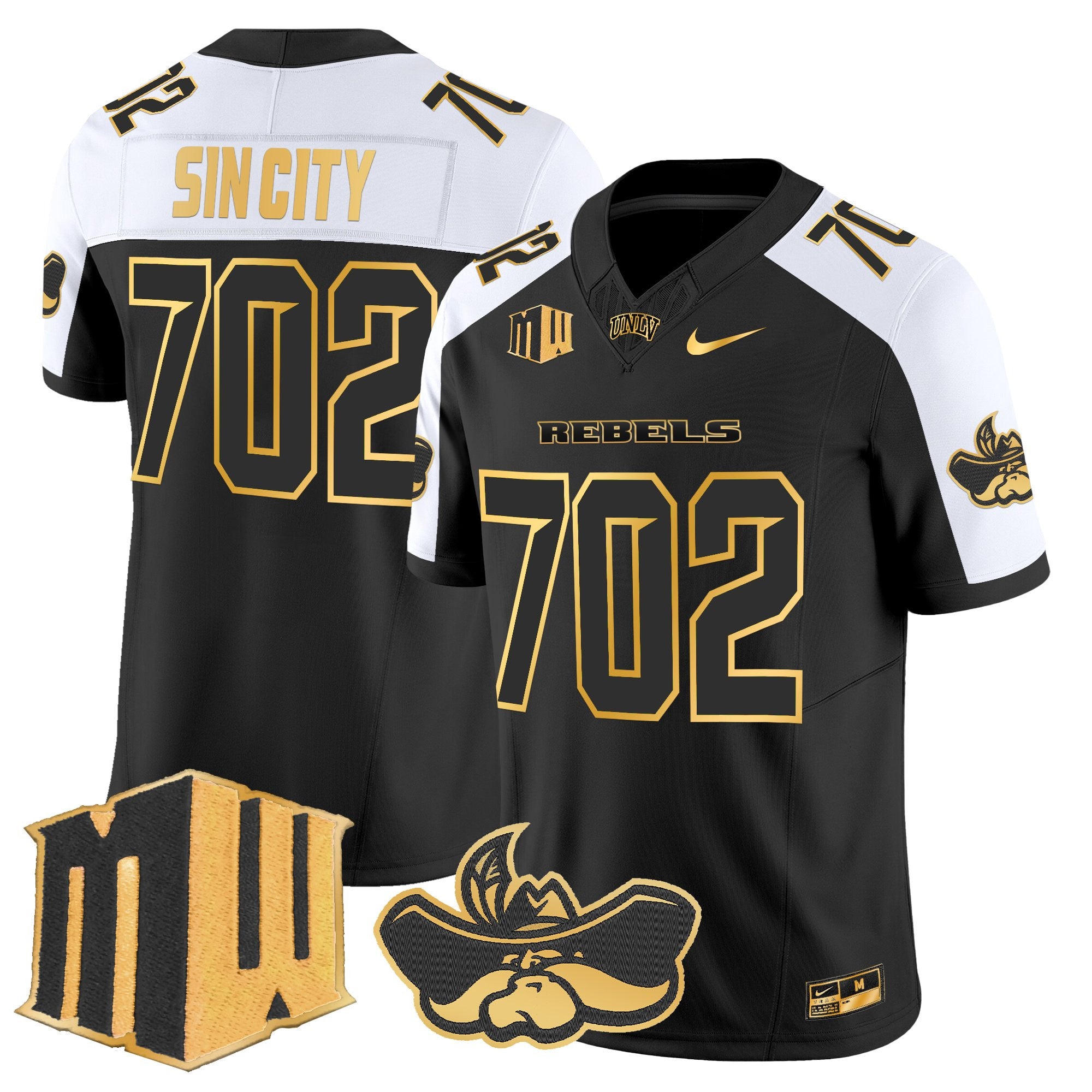 Men's UNLV Rebels 2025 Gold Vapor Limited Jersey - All Stitched