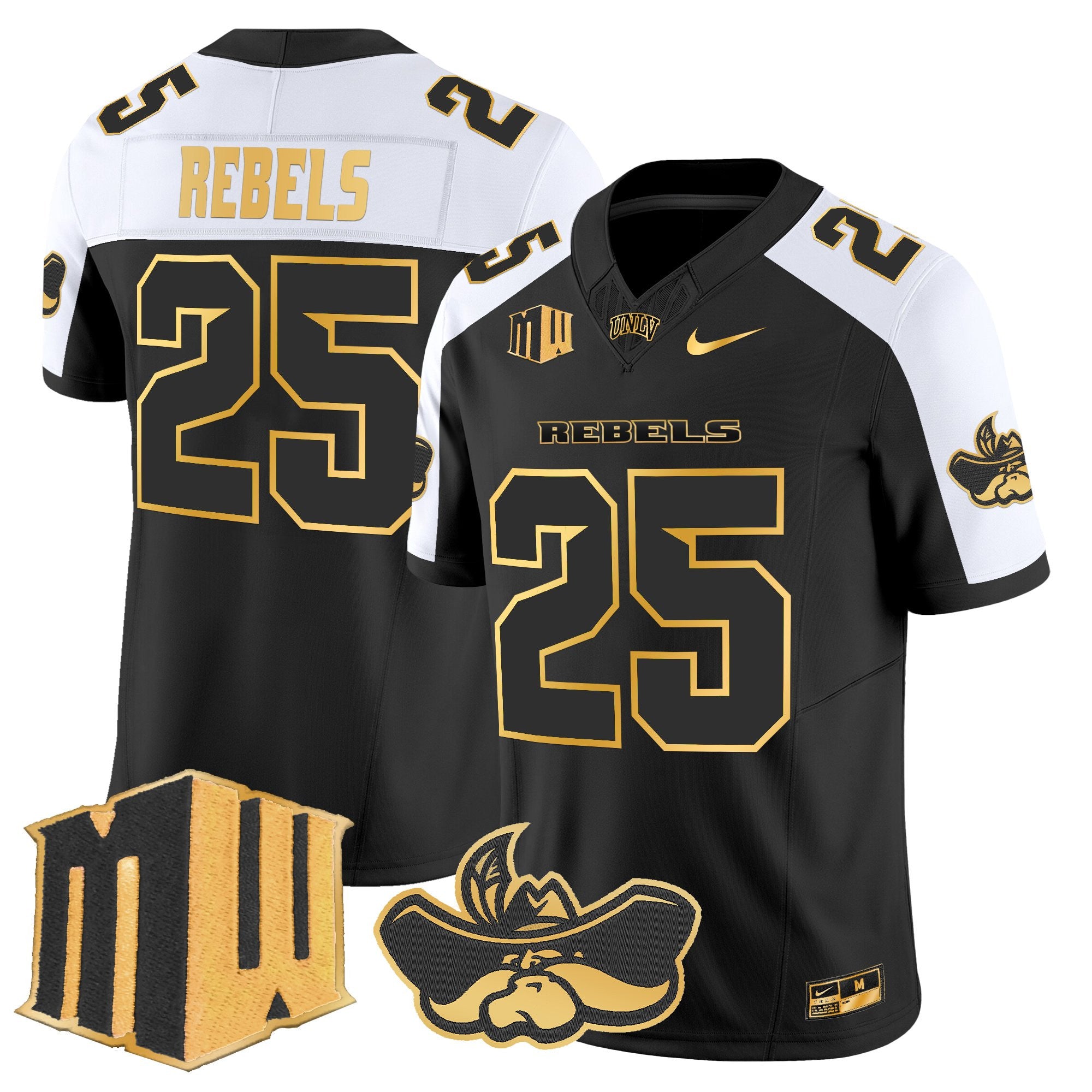Men's UNLV Rebels 2025 Gold Vapor Limited Jersey - All Stitched