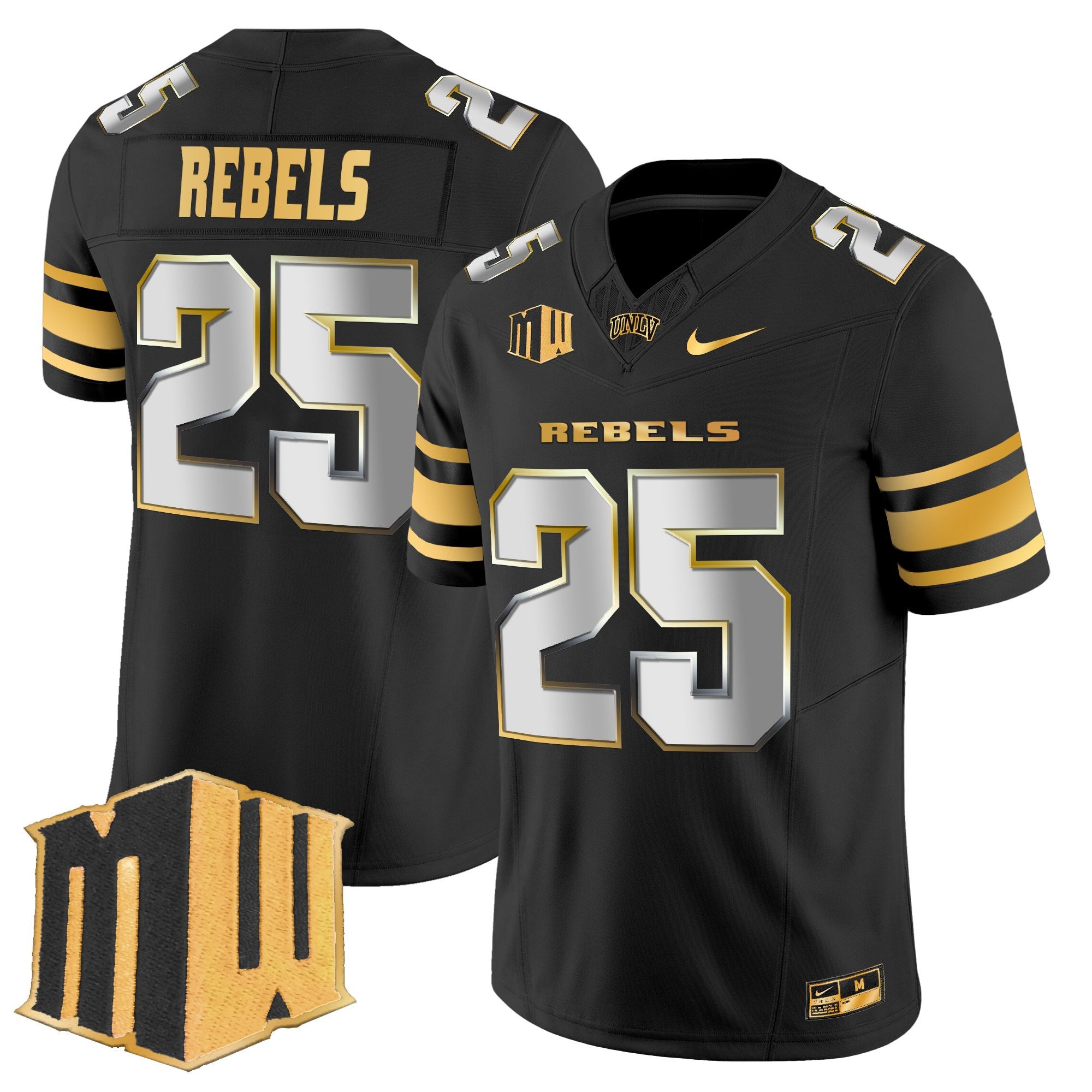 Men's UNLV Rebels 2025 Gold Vapor Limited Jersey - All Stitched