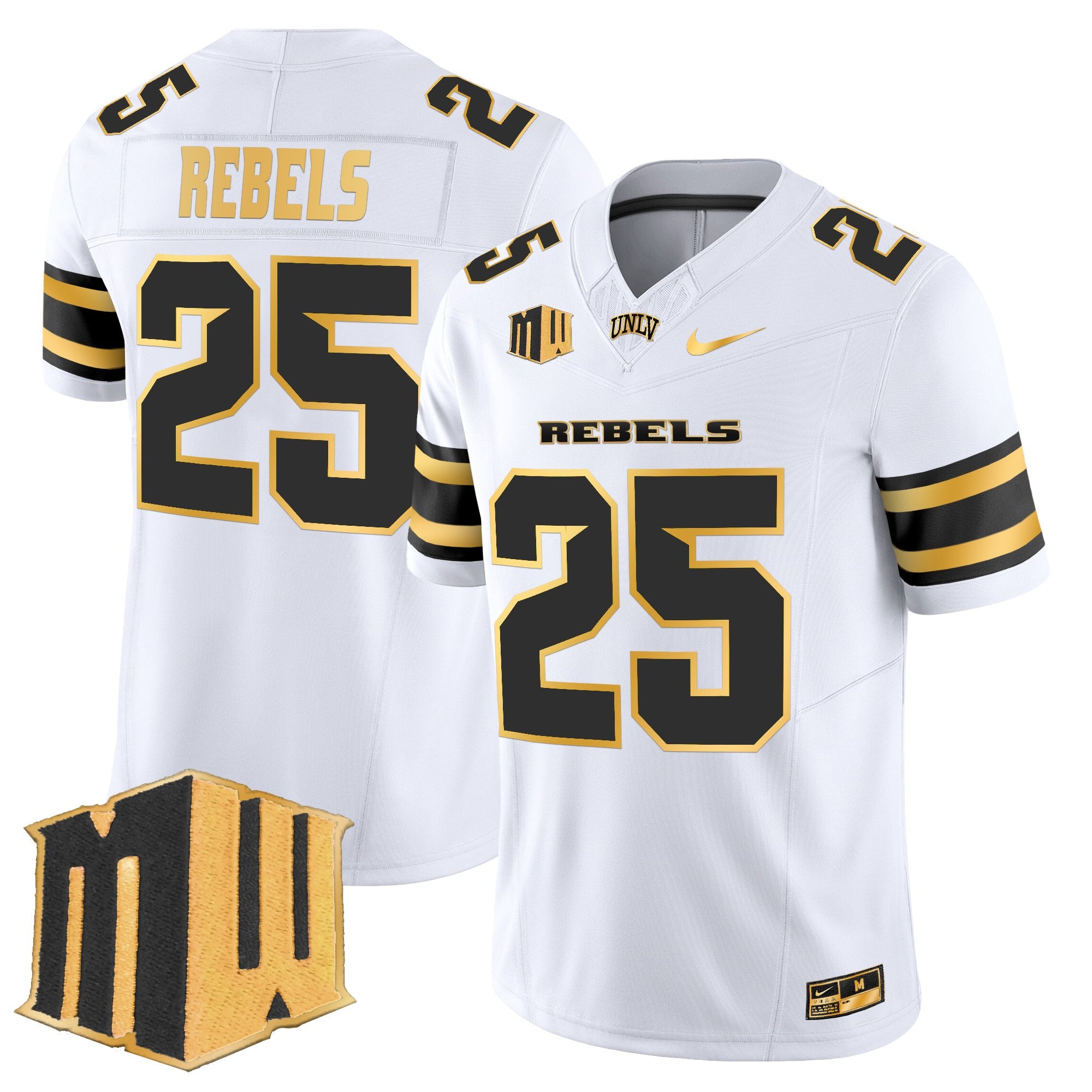 Men's UNLV Rebels 2025 Gold Vapor Limited Jersey - All Stitched