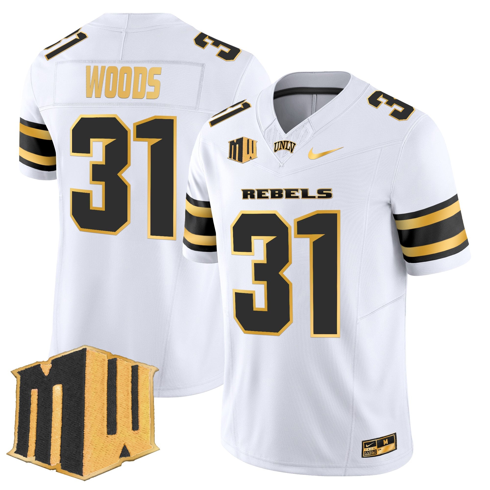 Men's UNLV Rebels 2025 Gold Vapor Limited Jersey - All Stitched