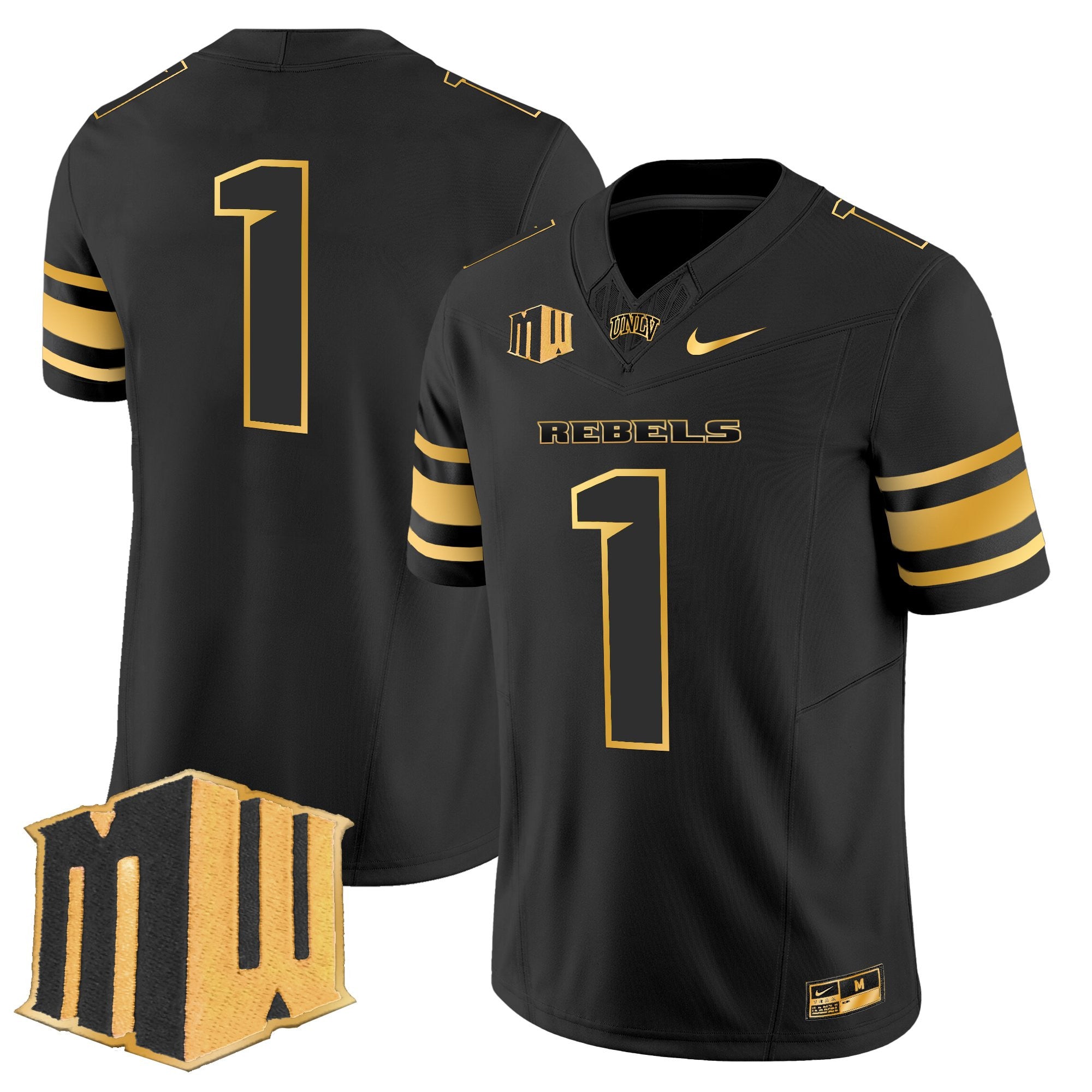 Men's UNLV Rebels 2025 Gold Vapor Limited Jersey - All Stitched