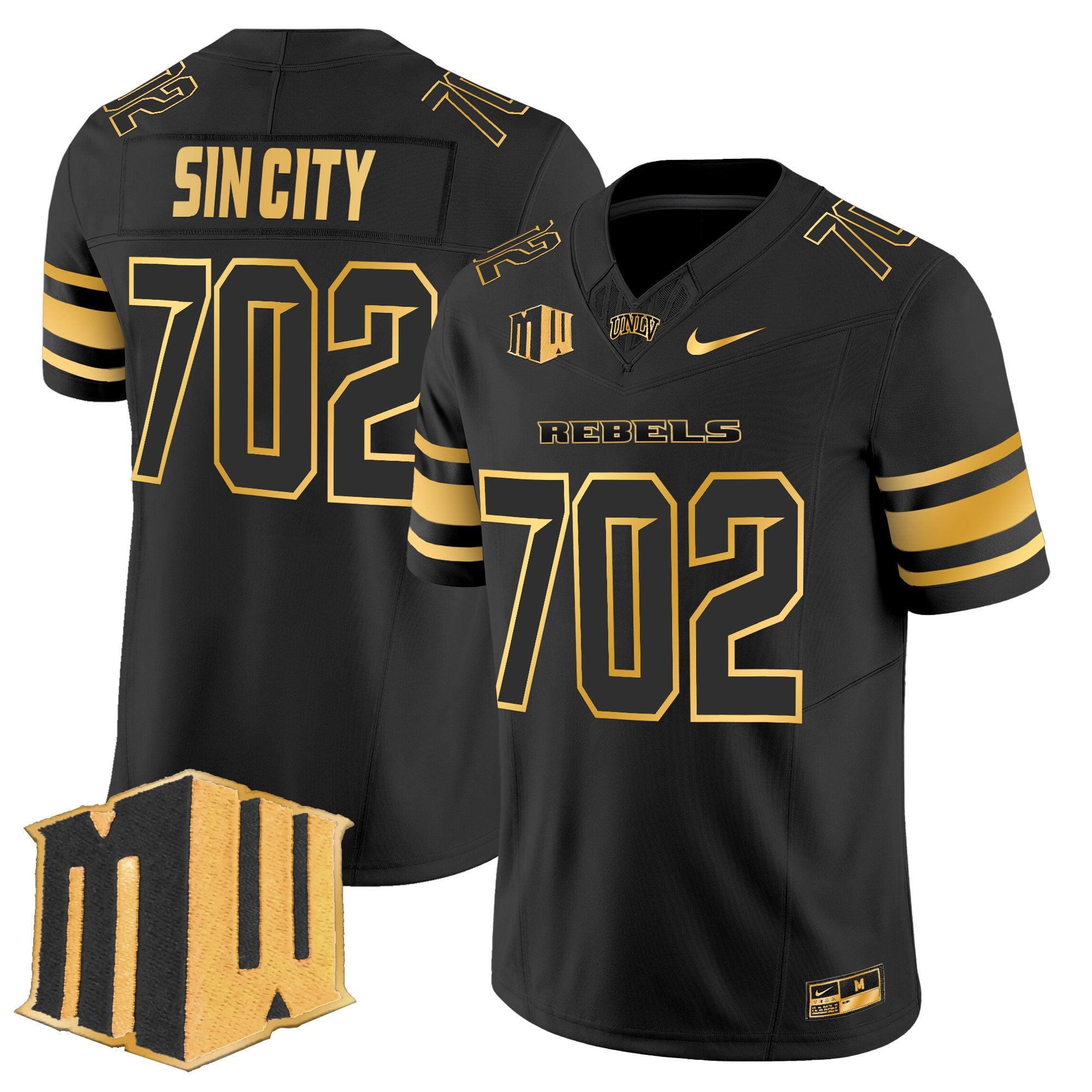 Men's UNLV Rebels 2025 Gold Vapor Limited Jersey - All Stitched