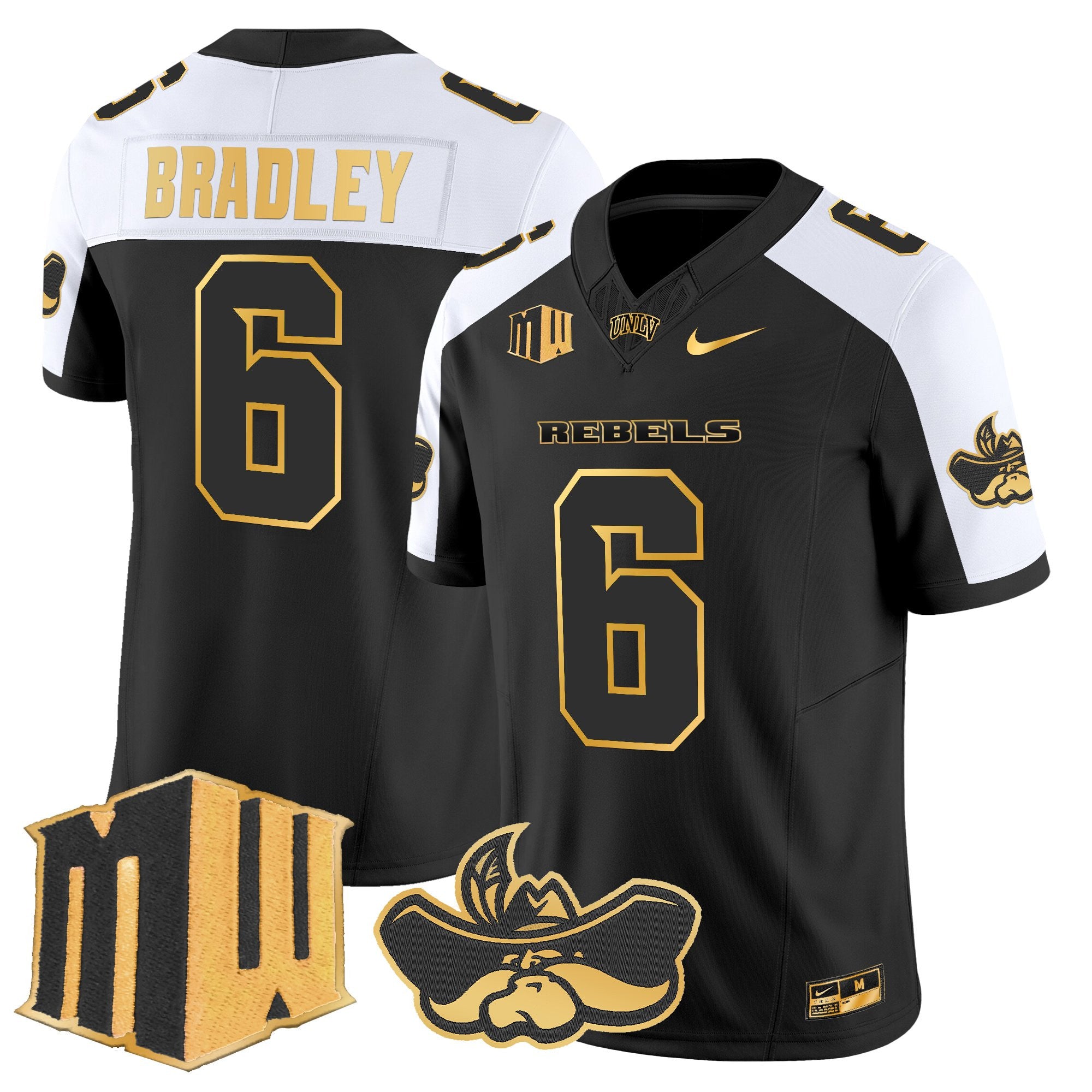 Men's UNLV Rebels 2025 Gold Vapor Limited Jersey - All Stitched