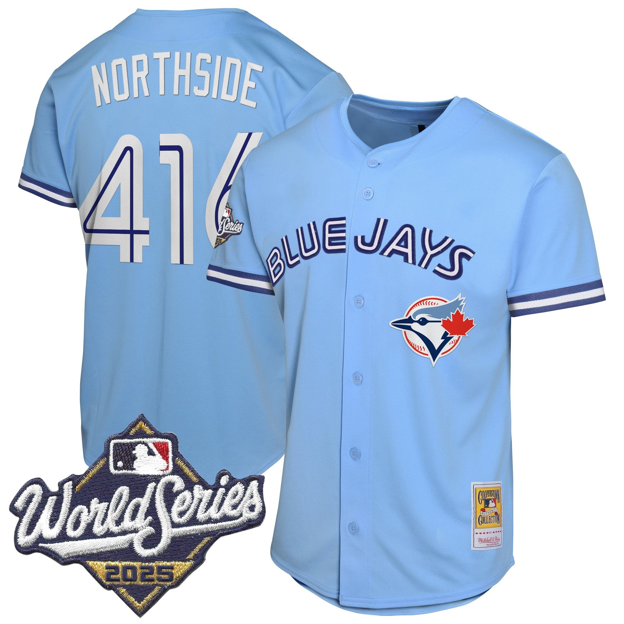 Men's Toronto Blue Jays Throwback Vapor Premier Limited Jersey V2 - 2025 World Series Patch - All Stitched
