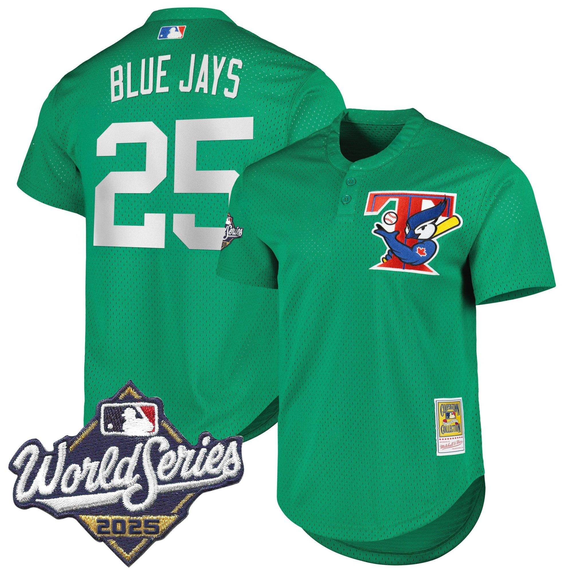 Men's Toronto Blue Jays Throwback Vapor Premier Limited Jersey V2 - 2025 World Series Patch - All Stitched