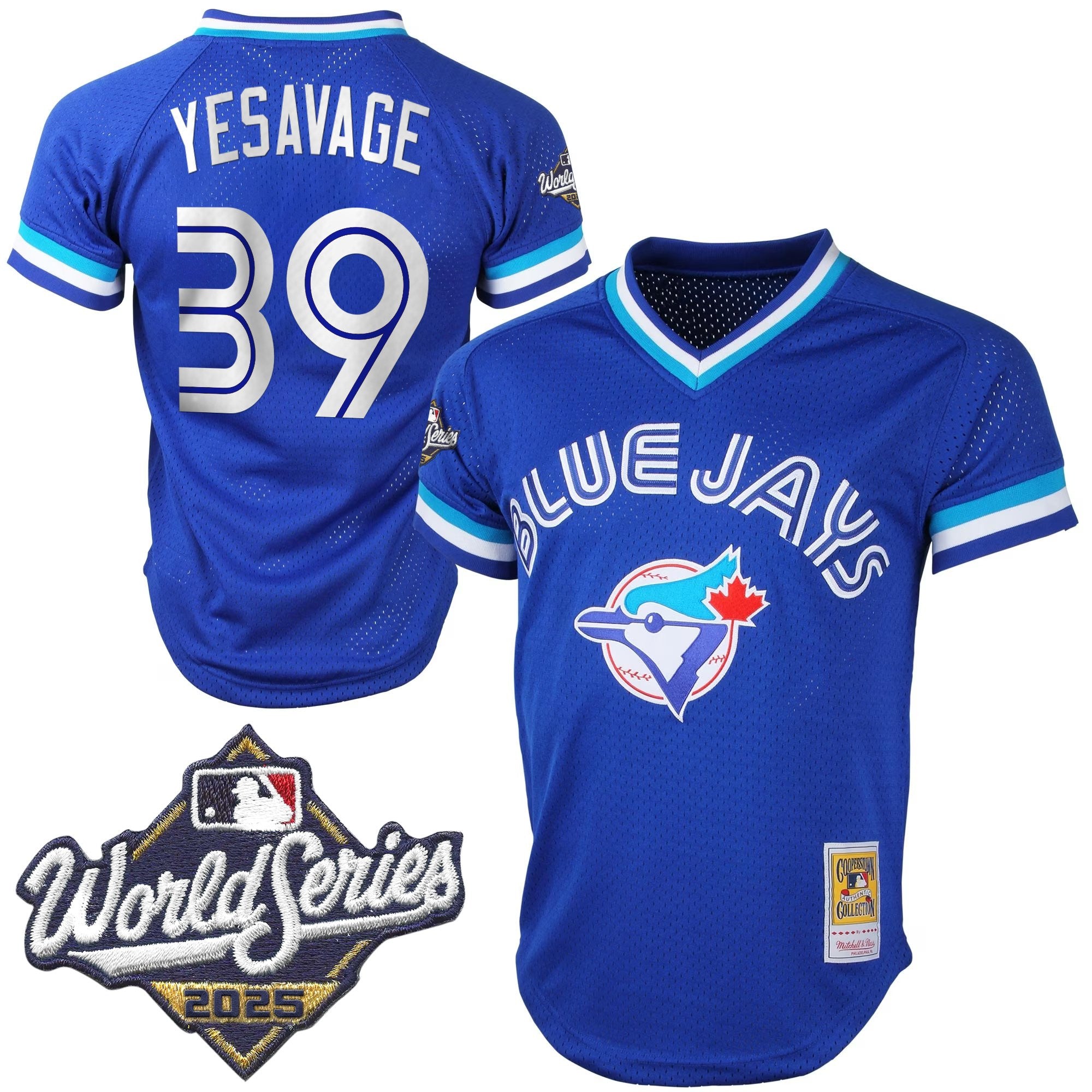 Men's Toronto Blue Jays Throwback Vapor Premier Limited Jersey V2 - 2025 World Series Patch - All Stitched