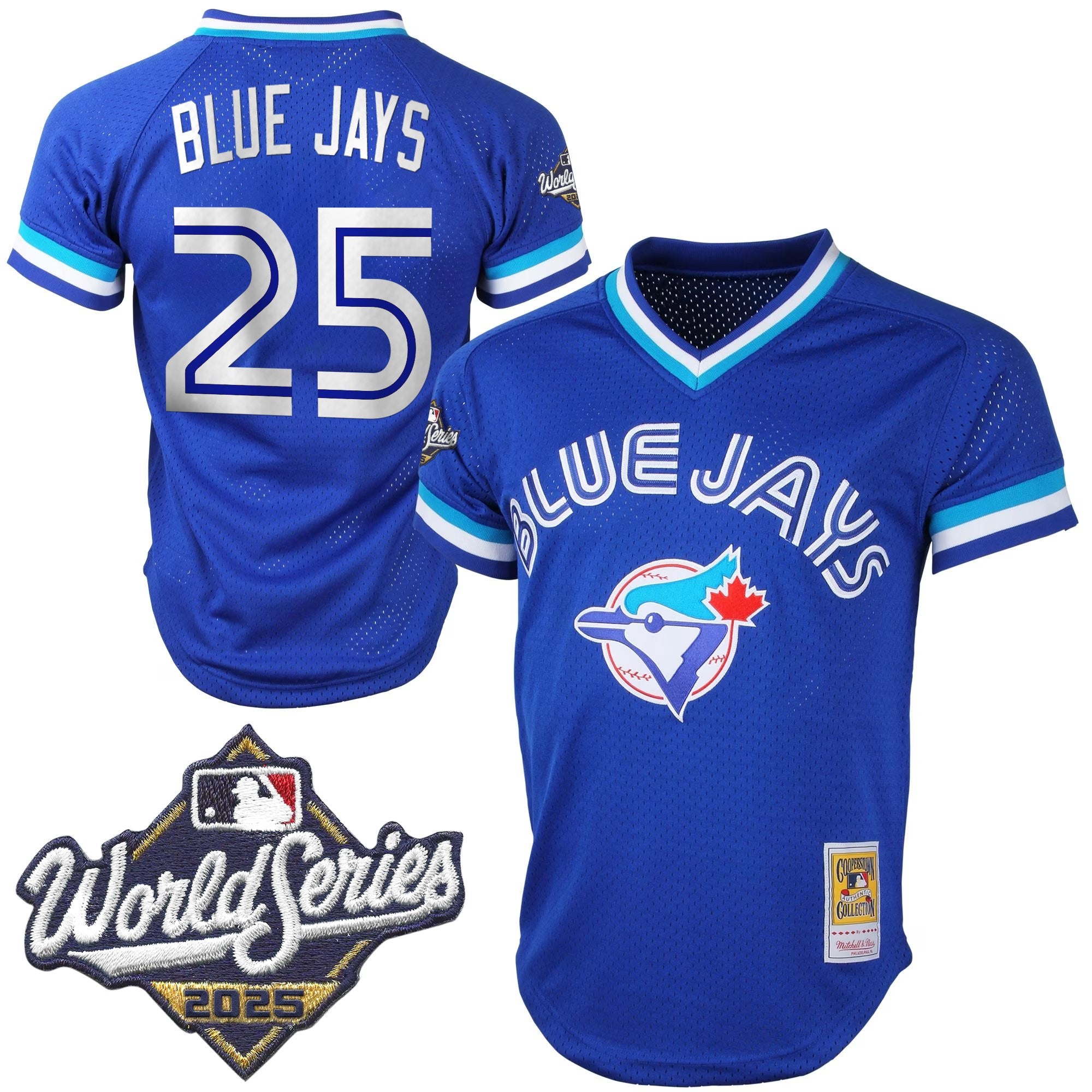 Men's Toronto Blue Jays Throwback Vapor Premier Limited Jersey V2 - 2025 World Series Patch - All Stitched