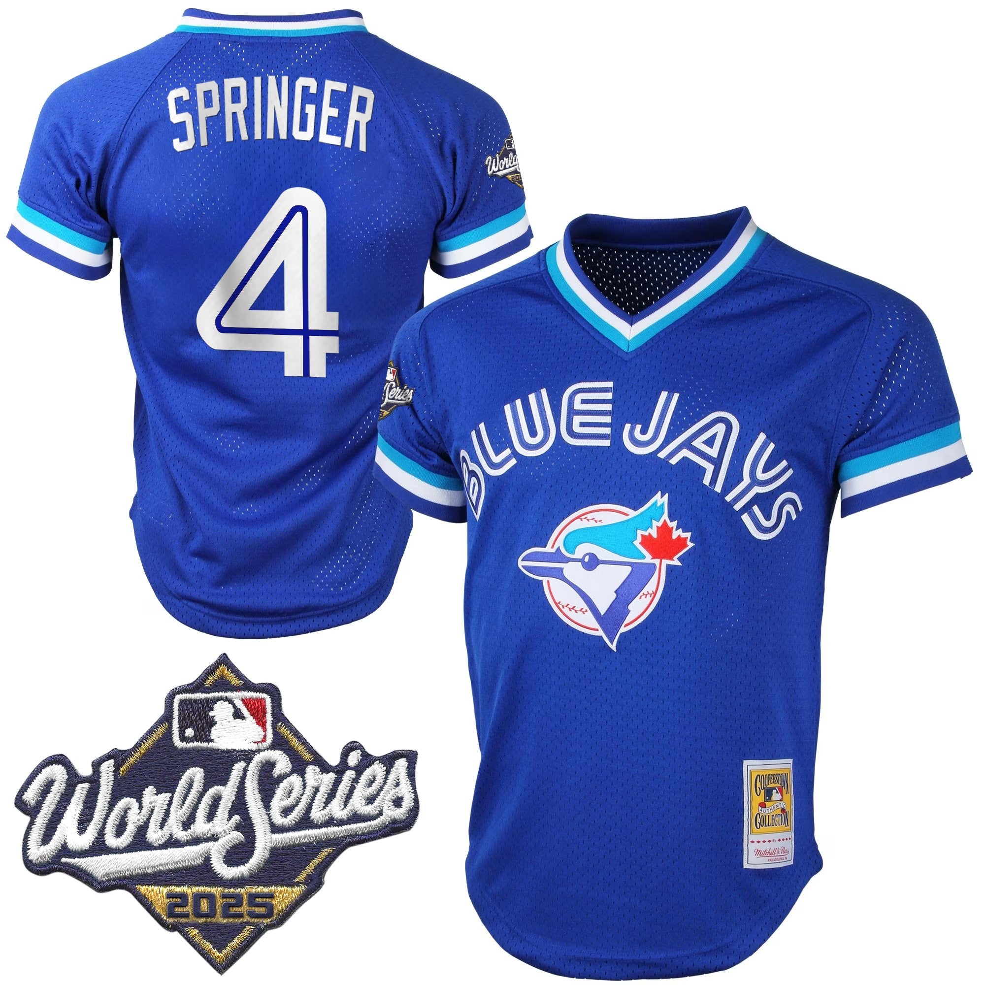 Men's Toronto Blue Jays Throwback Vapor Premier Limited Jersey V2 - 2025 World Series Patch - All Stitched