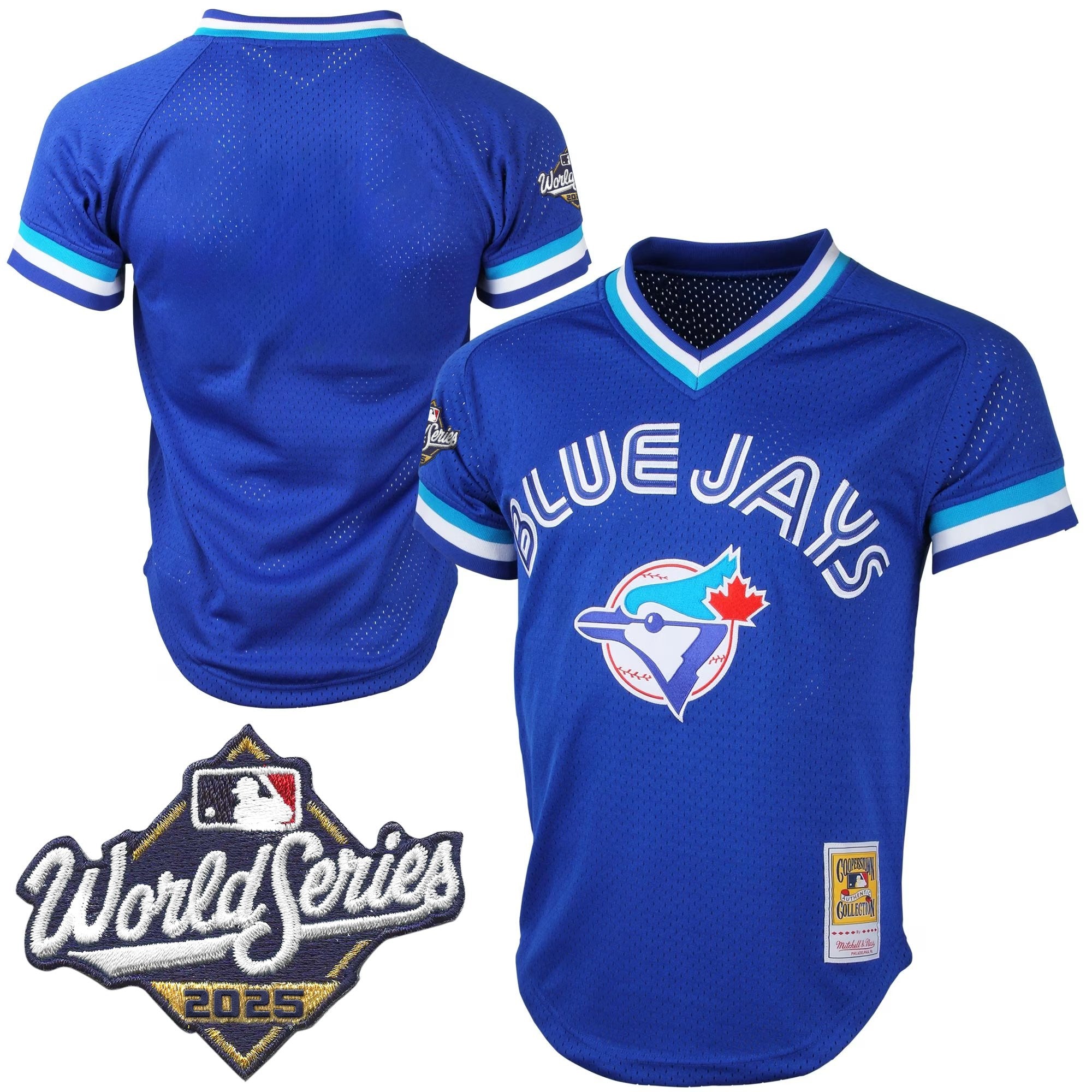Men's Toronto Blue Jays Throwback Vapor Premier Limited Jersey V2 - 2025 World Series Patch - All Stitched