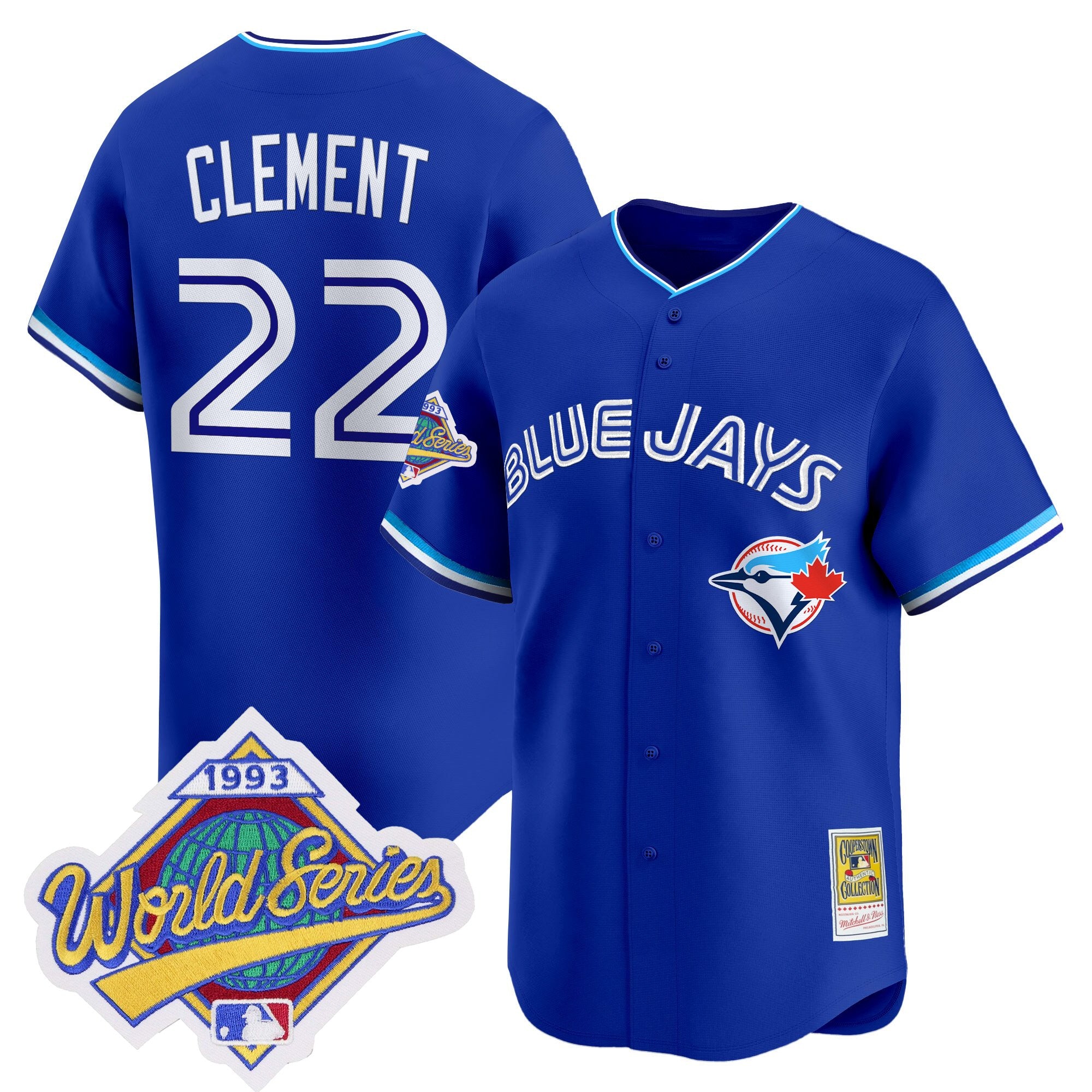 Men's Toronto Blue Jays 1993 World Series Vapor Premier Jersey - Throwback Edition - All Stitched