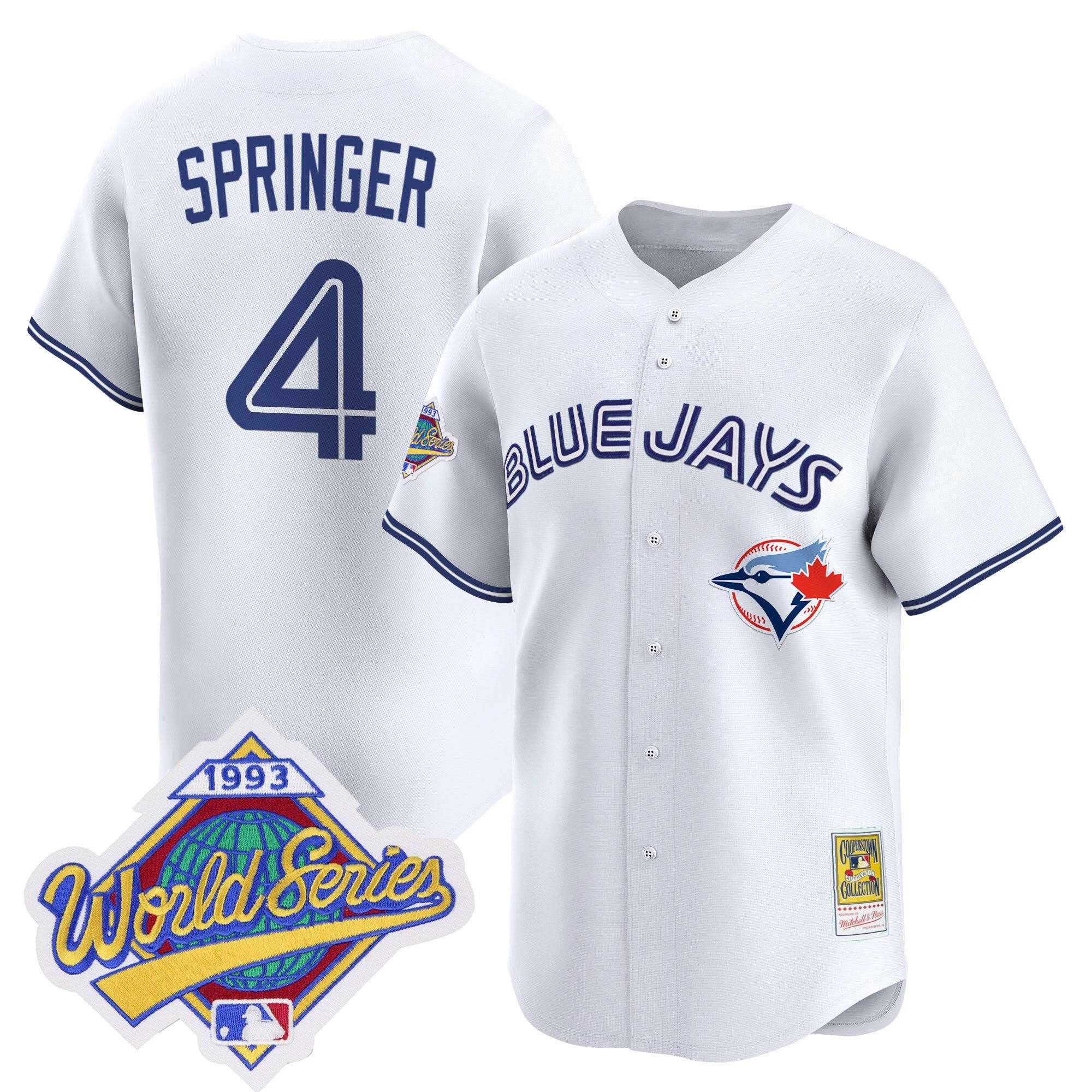 Men's Toronto Blue Jays 1993 World Series Vapor Premier Jersey - Throwback Edition - All Stitched