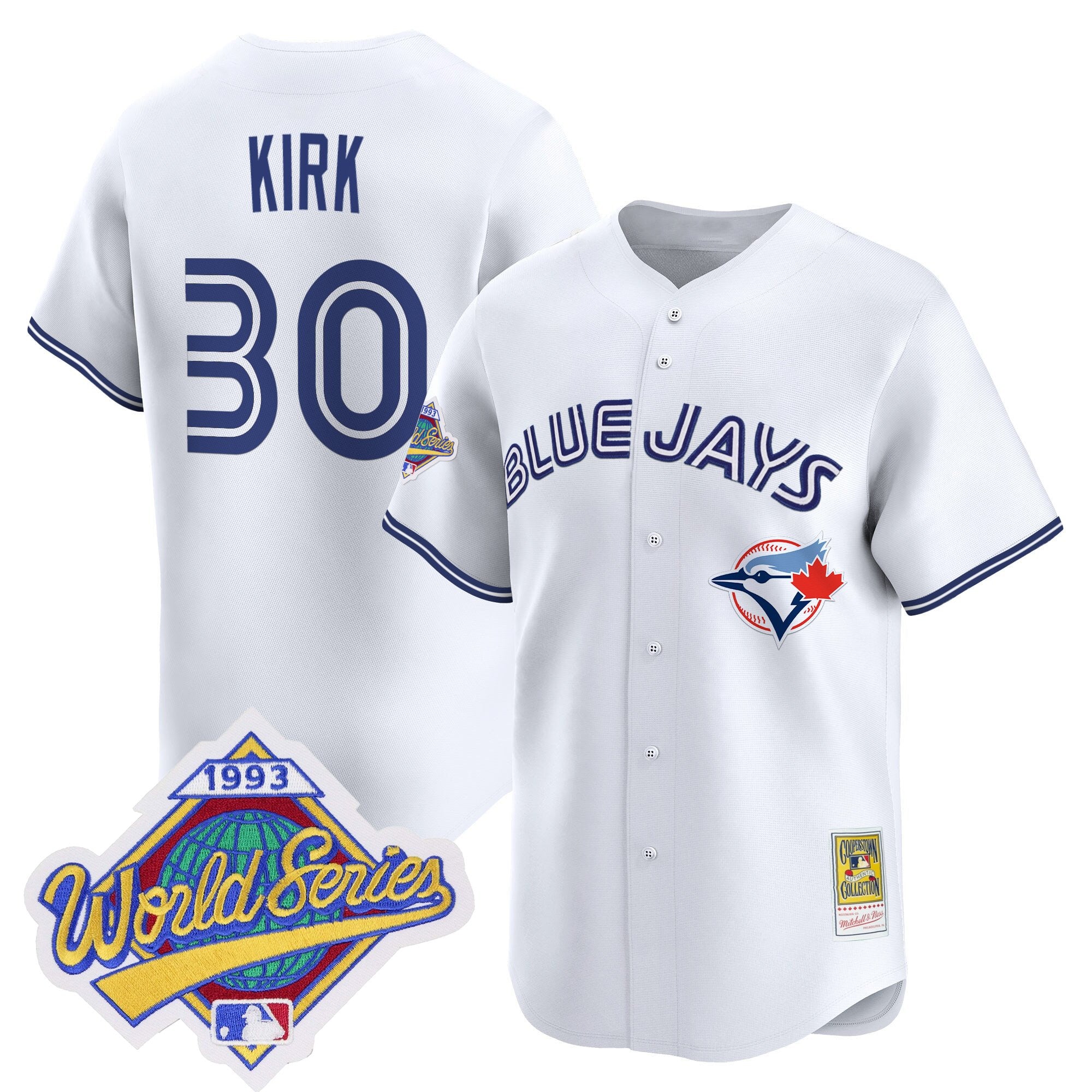 Men's Toronto Blue Jays 1993 World Series Vapor Premier Jersey - Throwback Edition - All Stitched
