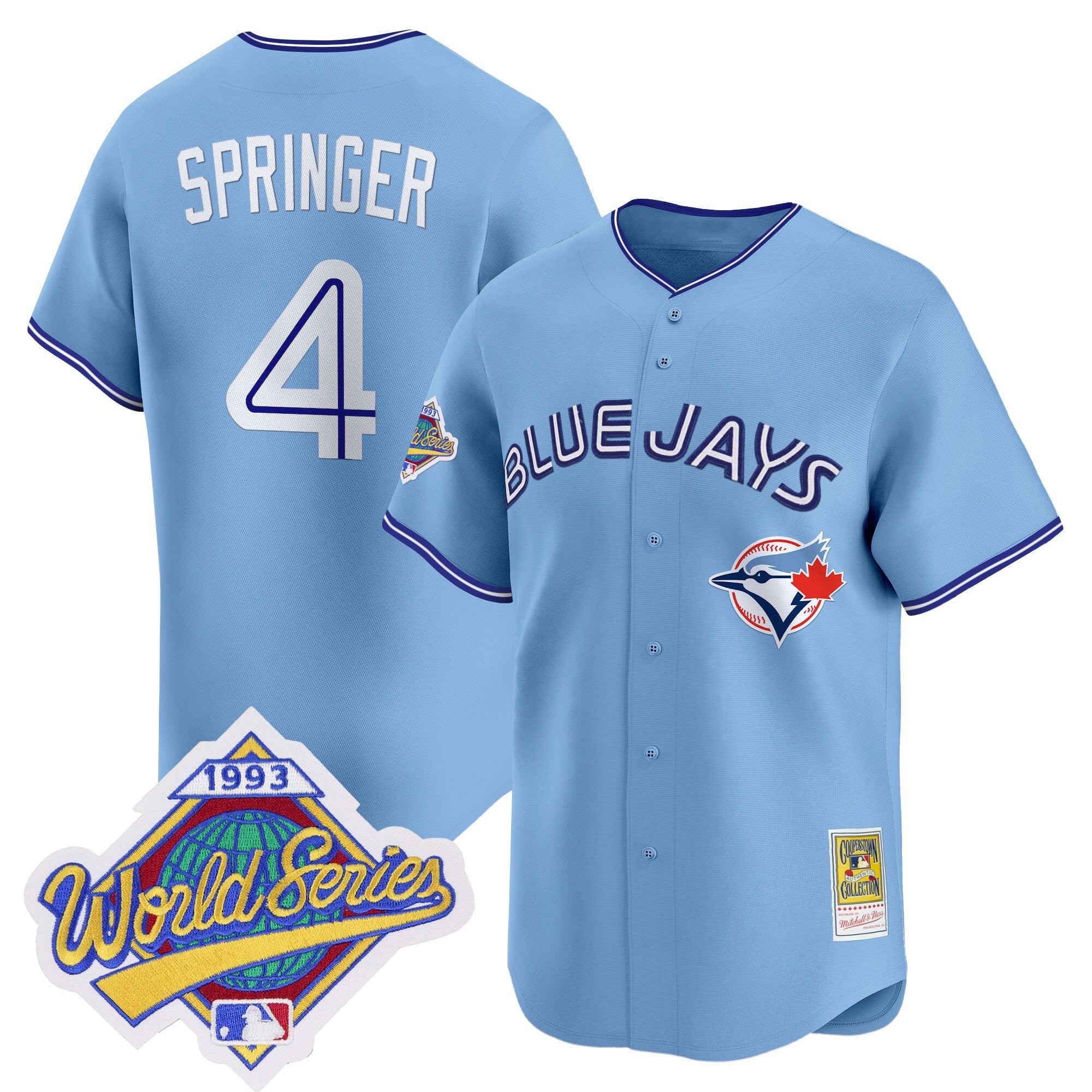 Men's Toronto Blue Jays 1993 World Series Vapor Premier Jersey - Throwback Edition - All Stitched