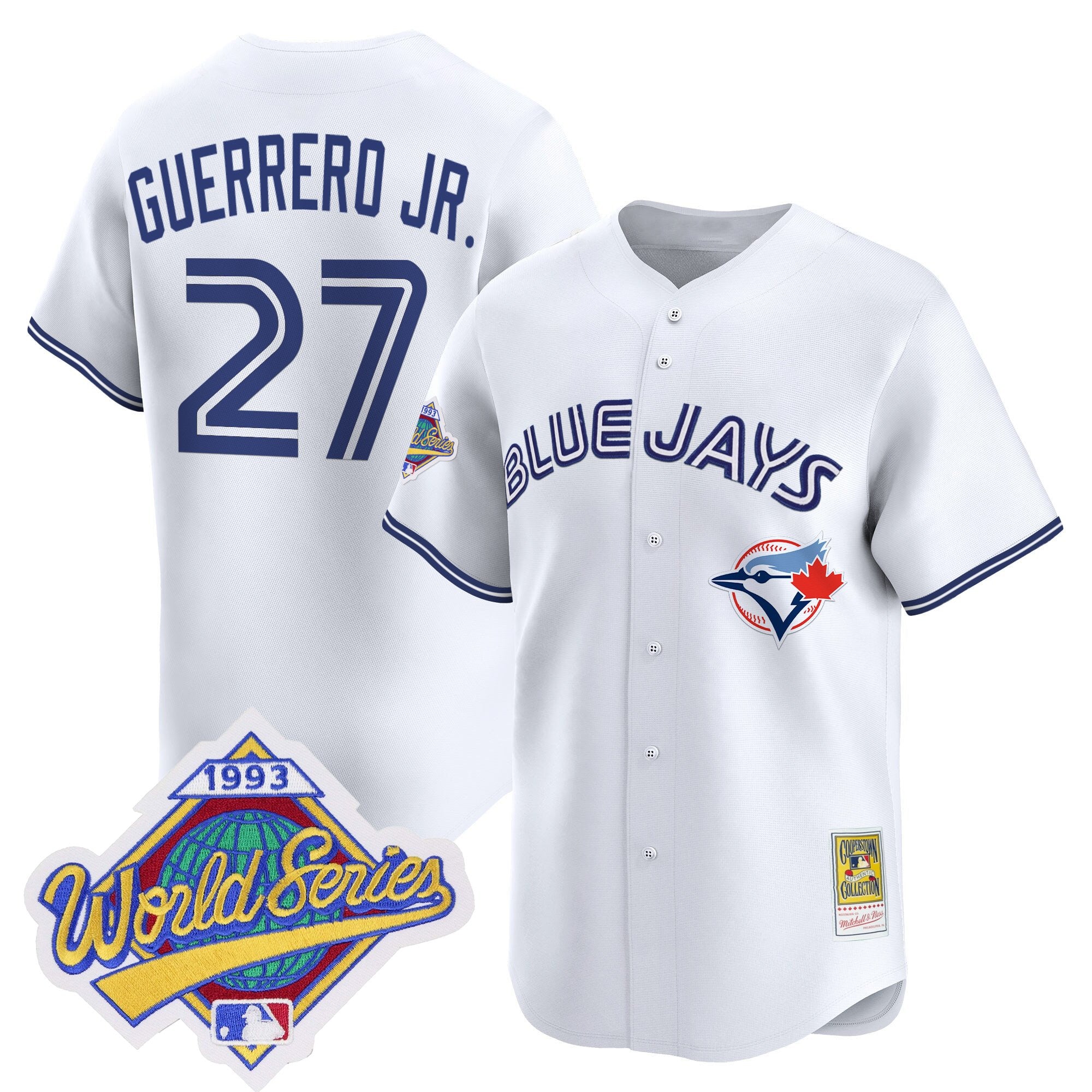 Men's Toronto Blue Jays 1993 World Series Vapor Premier Jersey - Throwback Edition - All Stitched