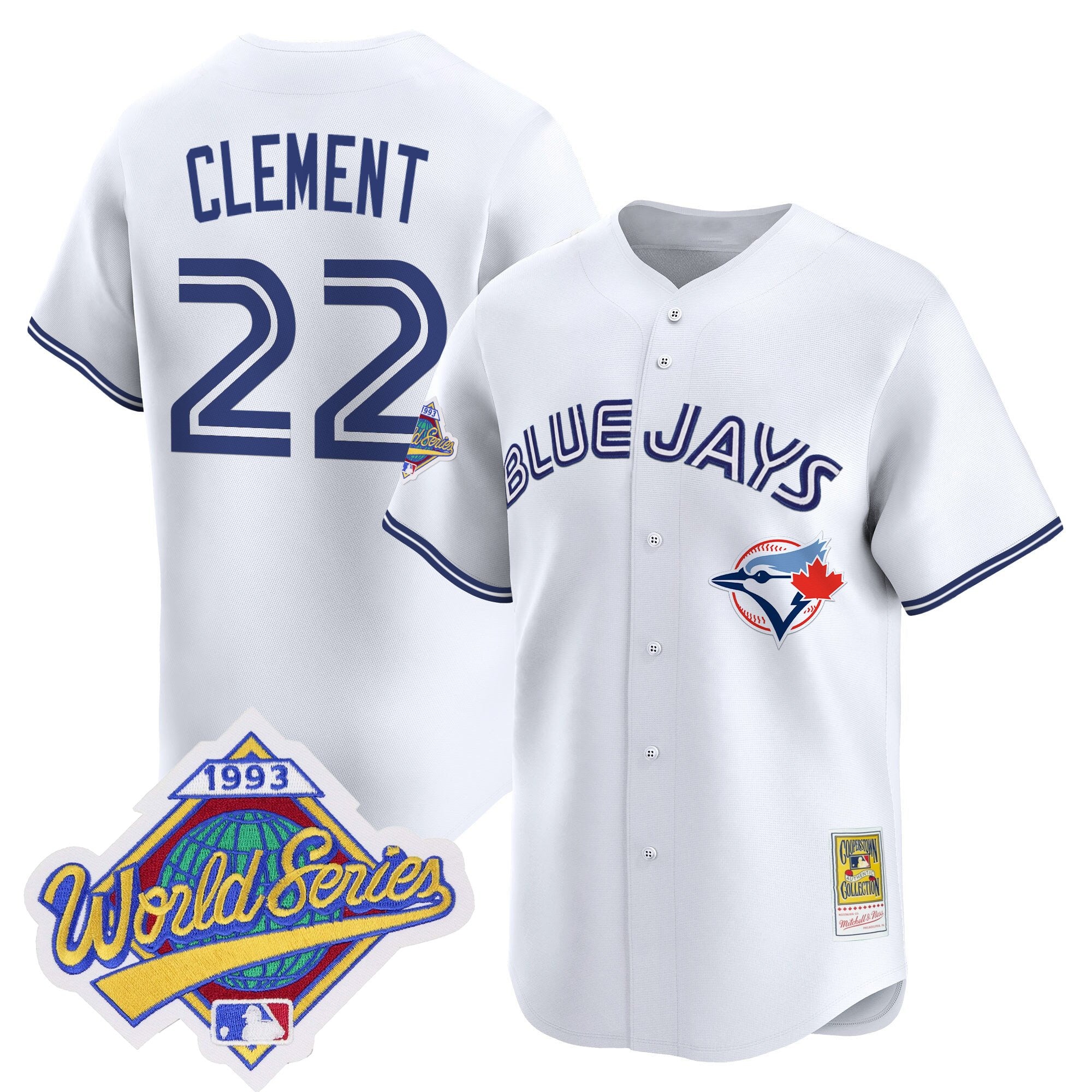 Men's Toronto Blue Jays 1993 World Series Vapor Premier Jersey - Throwback Edition - All Stitched