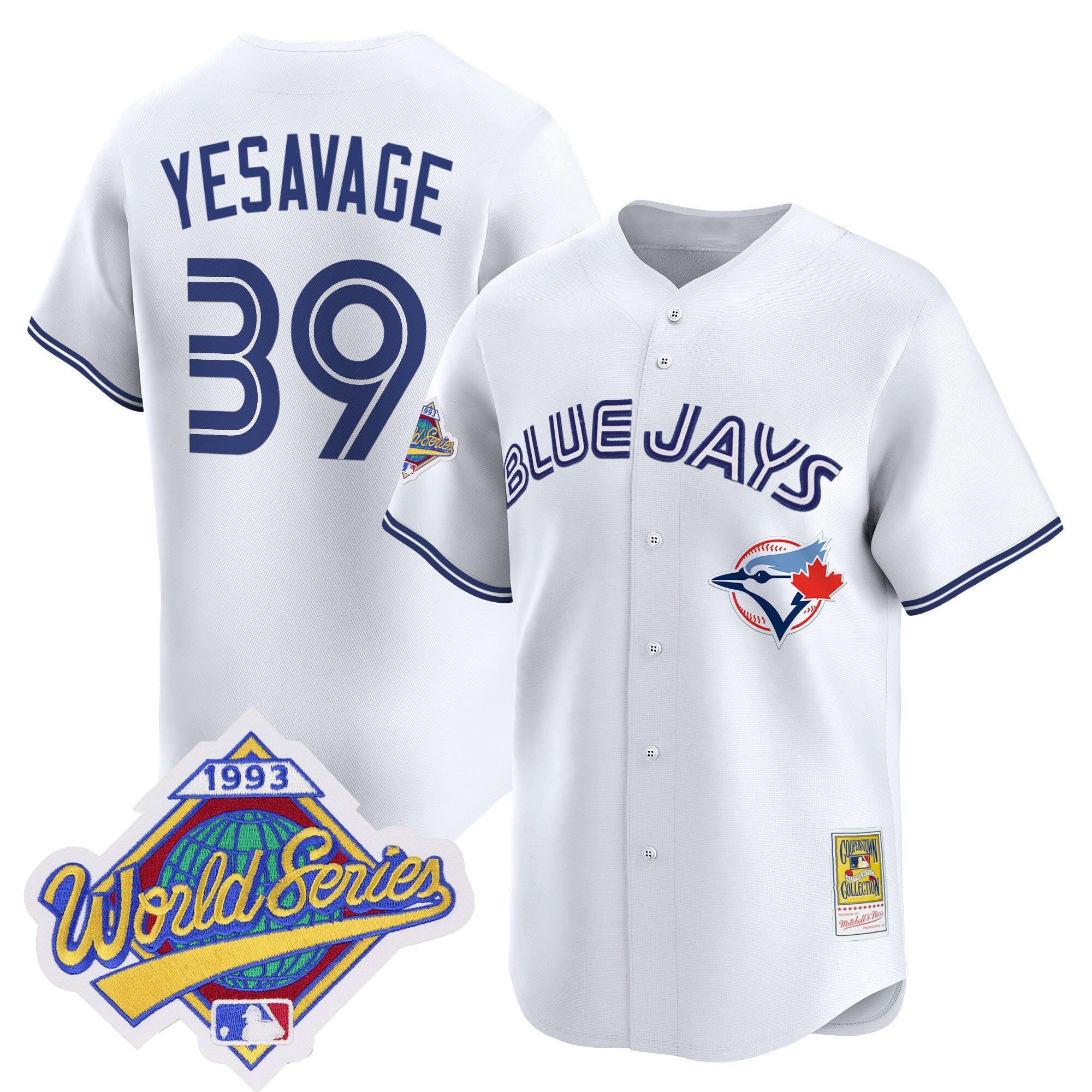 Men's Toronto Blue Jays 1993 World Series Vapor Premier Jersey - Throwback Edition - All Stitched