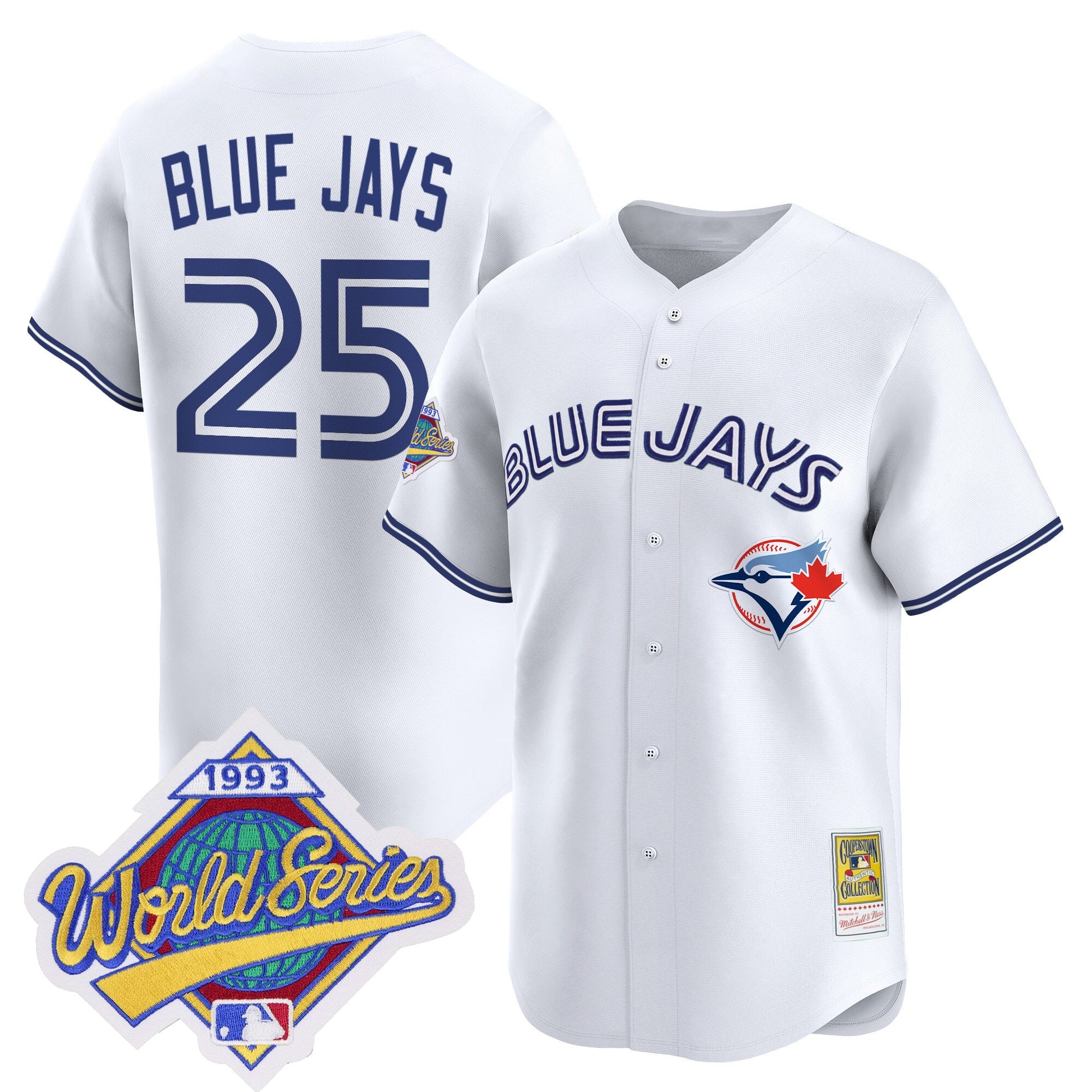 Men's Toronto Blue Jays 1993 World Series Vapor Premier Jersey - Throwback Edition - All Stitched