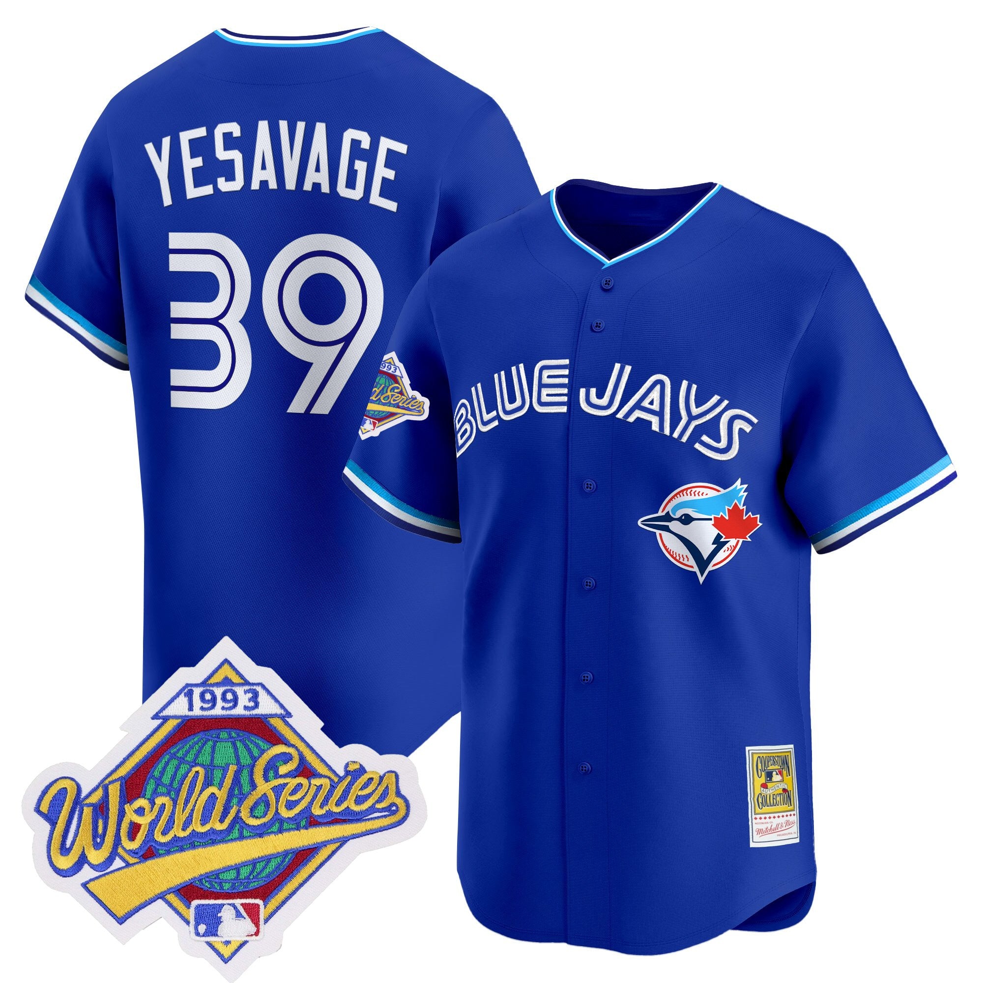 Men's Toronto Blue Jays 1993 World Series Vapor Premier Jersey - Throwback Edition - All Stitched