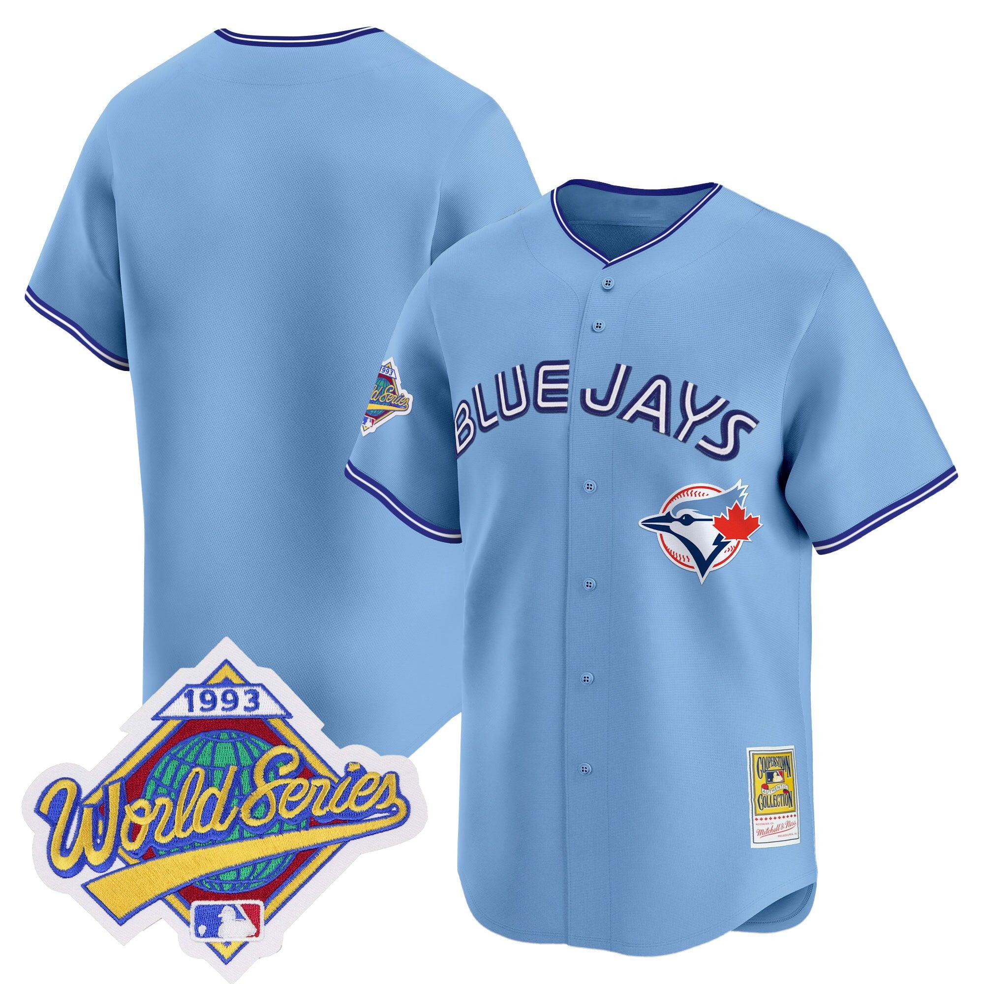 Men's Toronto Blue Jays 1993 World Series Vapor Premier Jersey - Throwback Edition - All Stitched