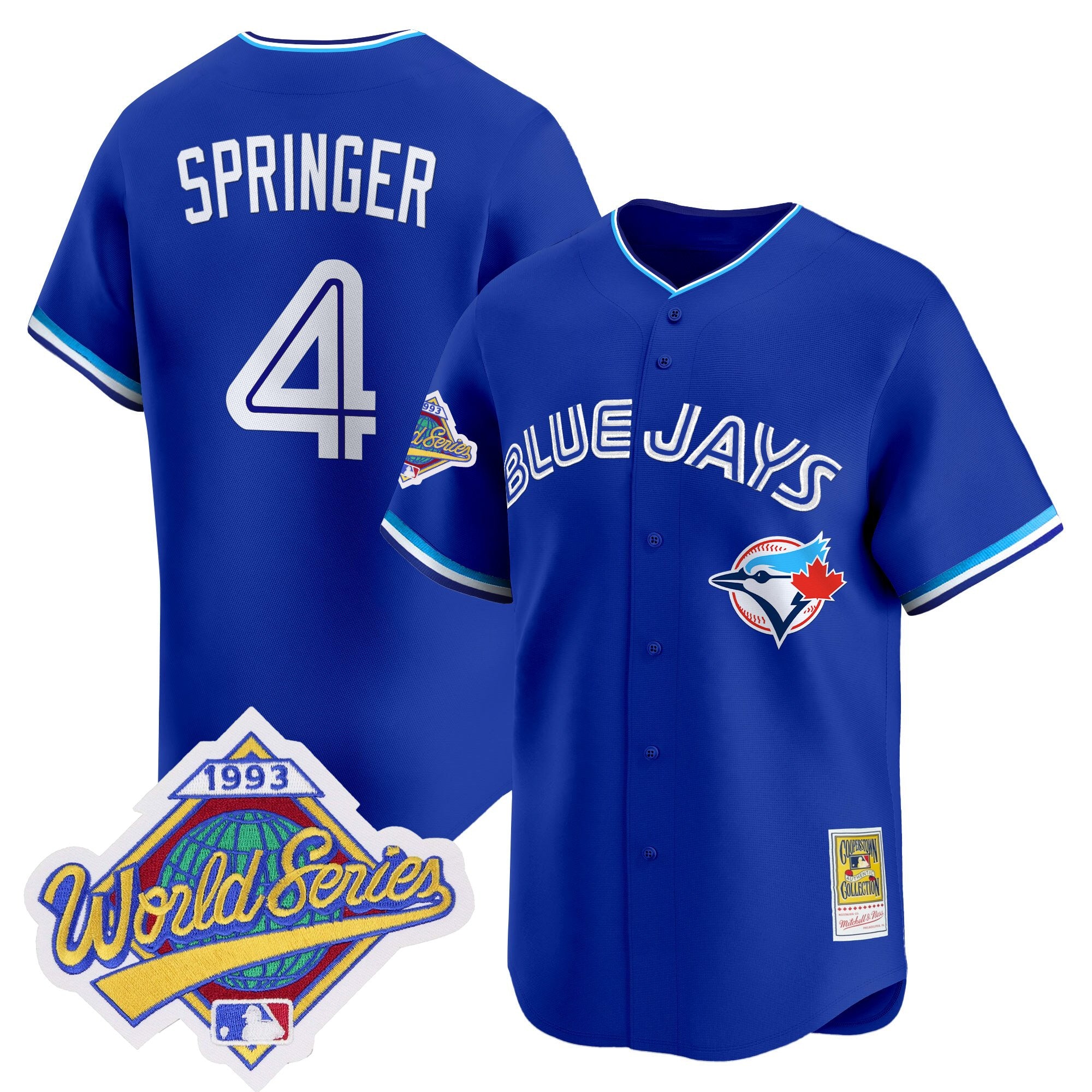 Men's Toronto Blue Jays 1993 World Series Vapor Premier Jersey - Throwback Edition - All Stitched