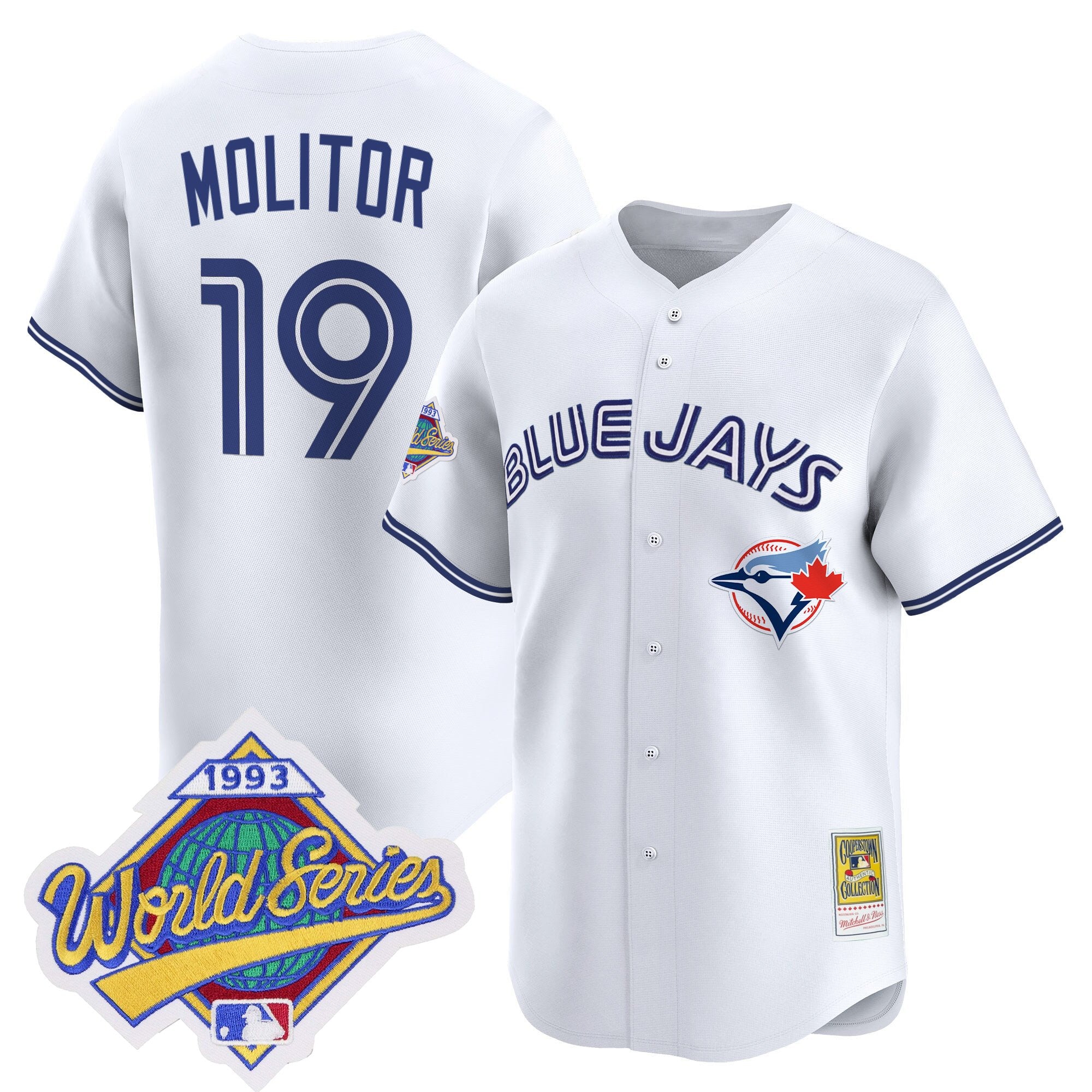 Men's Toronto Blue Jays 1993 World Series Vapor Premier Jersey - Throwback Edition - All Stitched