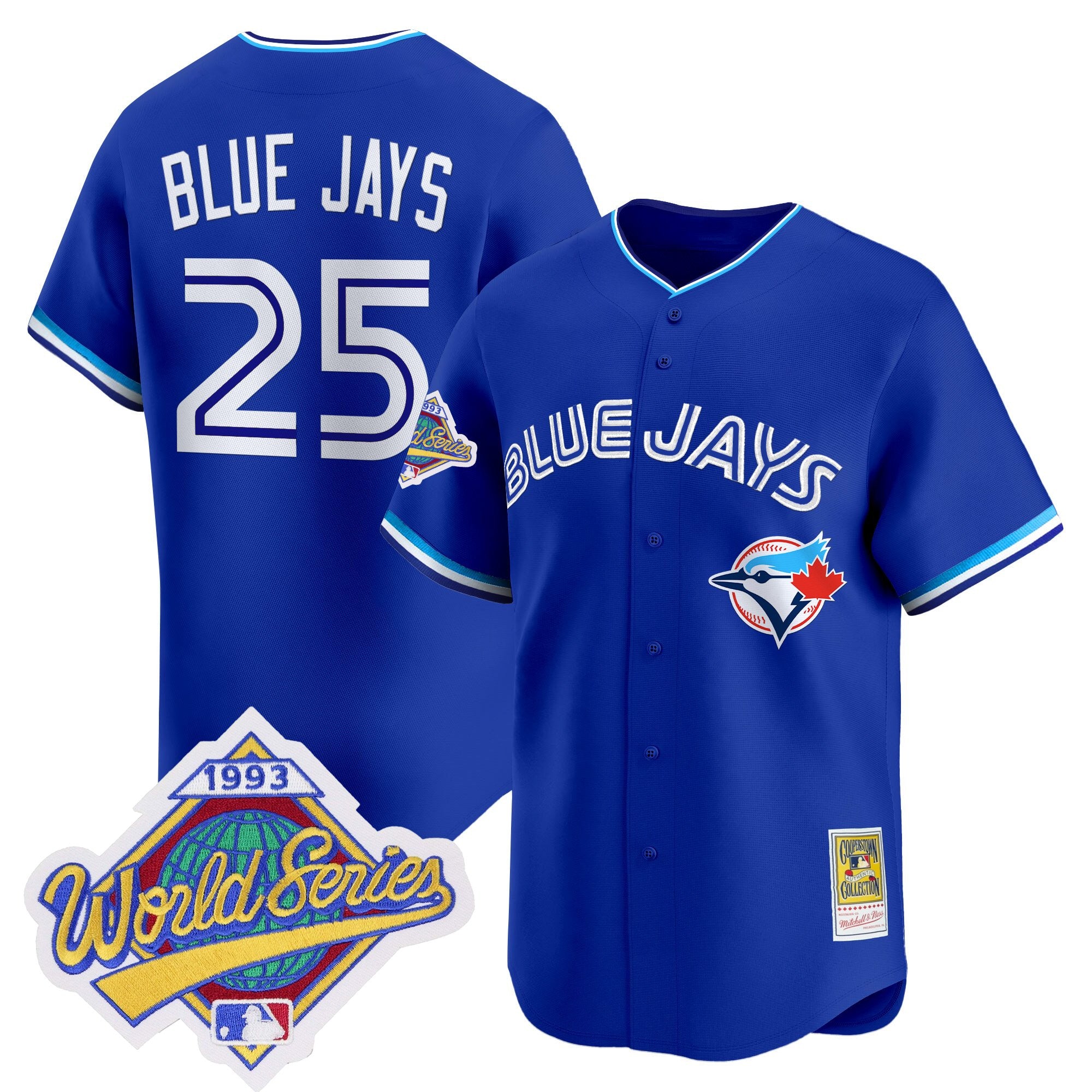 Men's Toronto Blue Jays 1993 World Series Vapor Premier Jersey - Throwback Edition - All Stitched