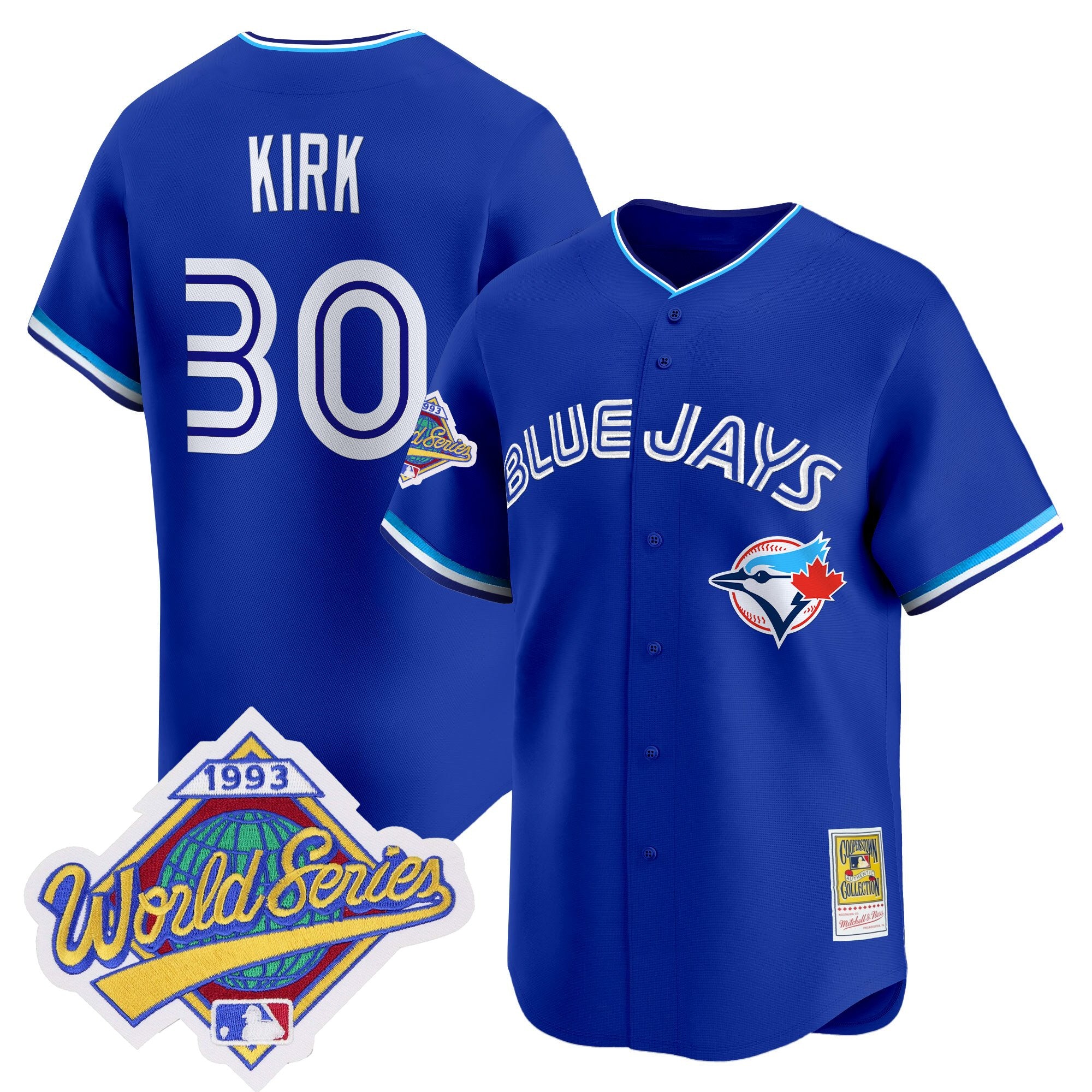 Men's Toronto Blue Jays 1993 World Series Vapor Premier Jersey - Throwback Edition - All Stitched