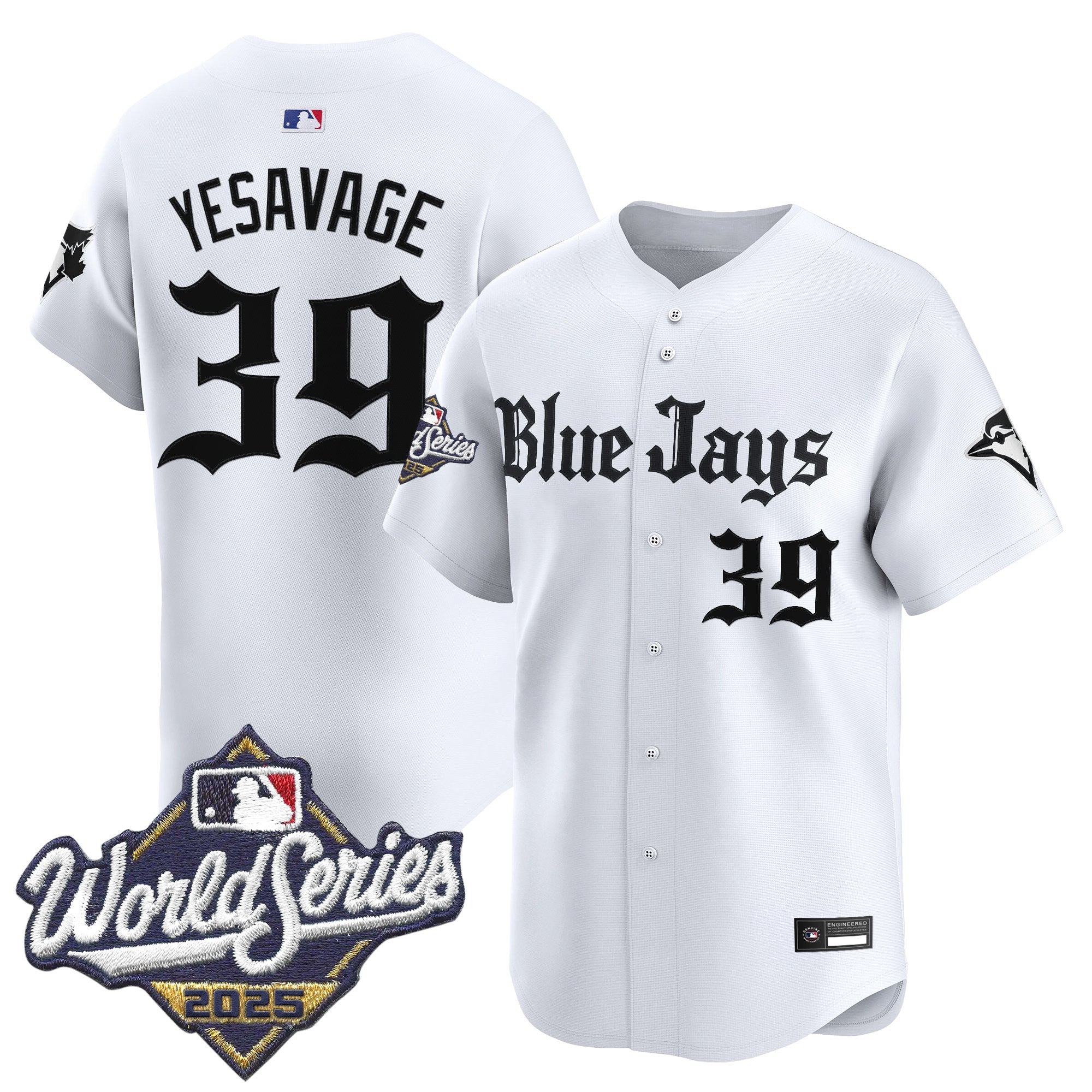 Men's Toronto Blue Jays 2025 World Series Vapor Premier Limited Jersey V2 - Gothic North Edition - All Stitched
