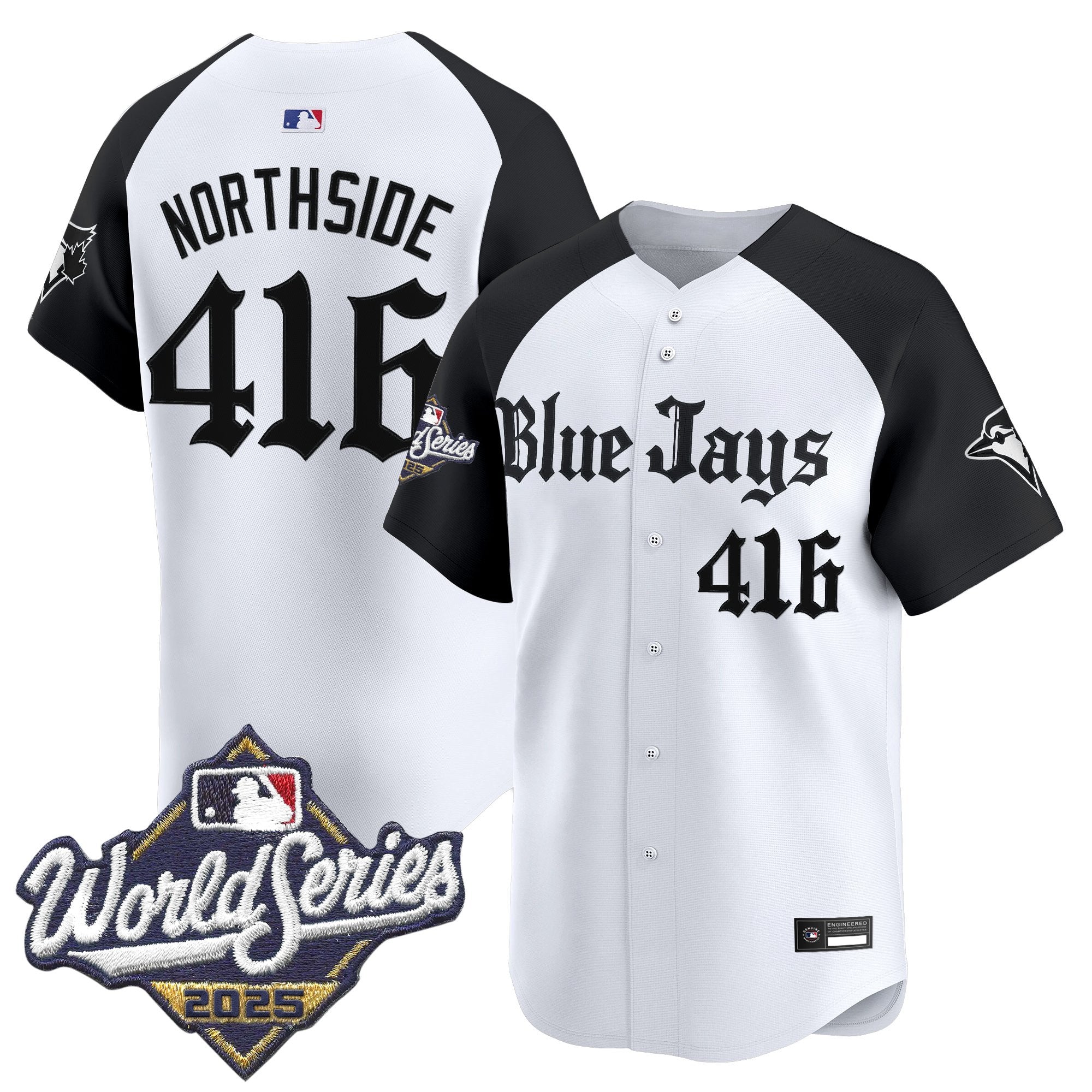 Men's Toronto Blue Jays 2025 World Series Vapor Premier Limited Jersey V2 - Gothic North Edition - All Stitched