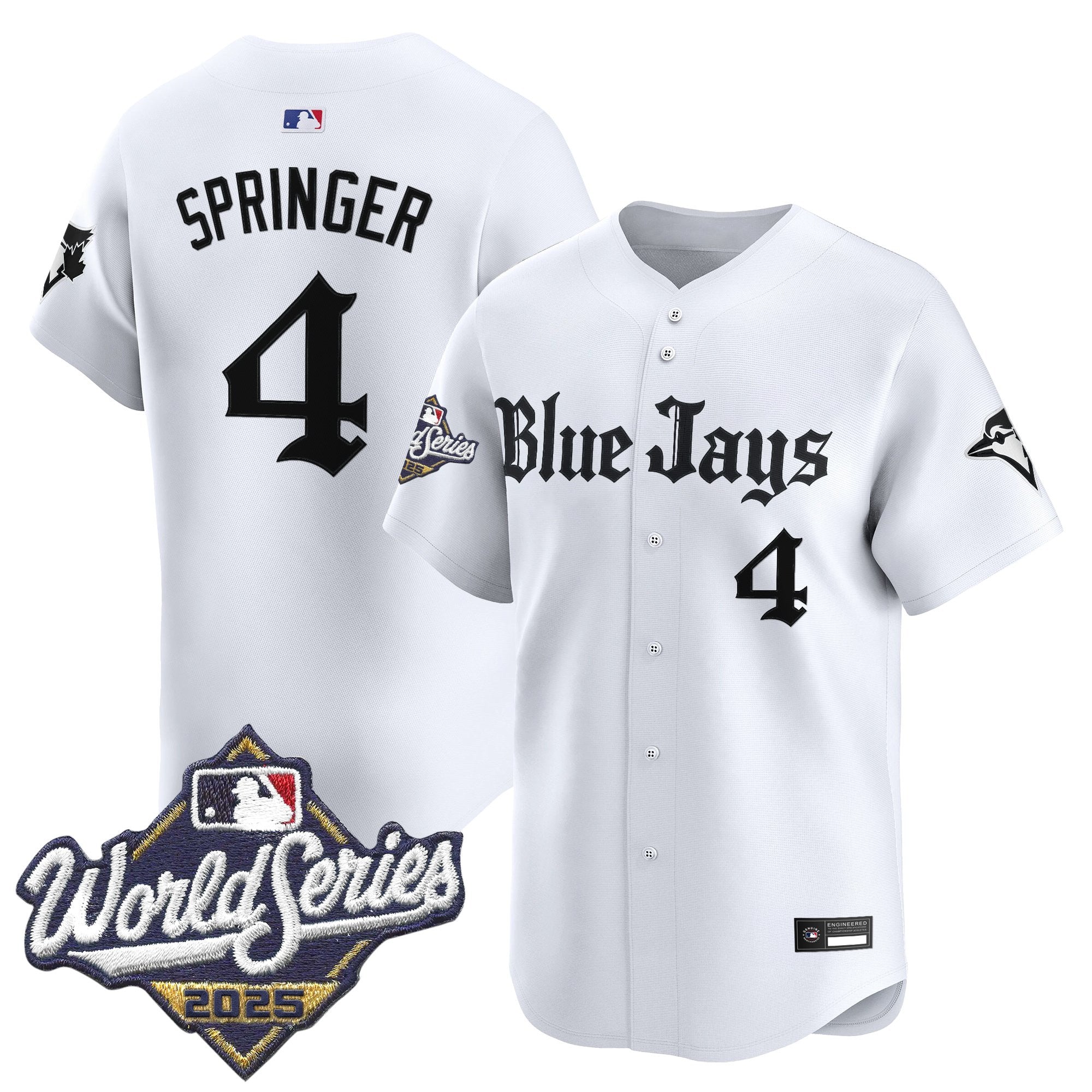Men's Toronto Blue Jays 2025 World Series Vapor Premier Limited Jersey V2 - Gothic North Edition - All Stitched