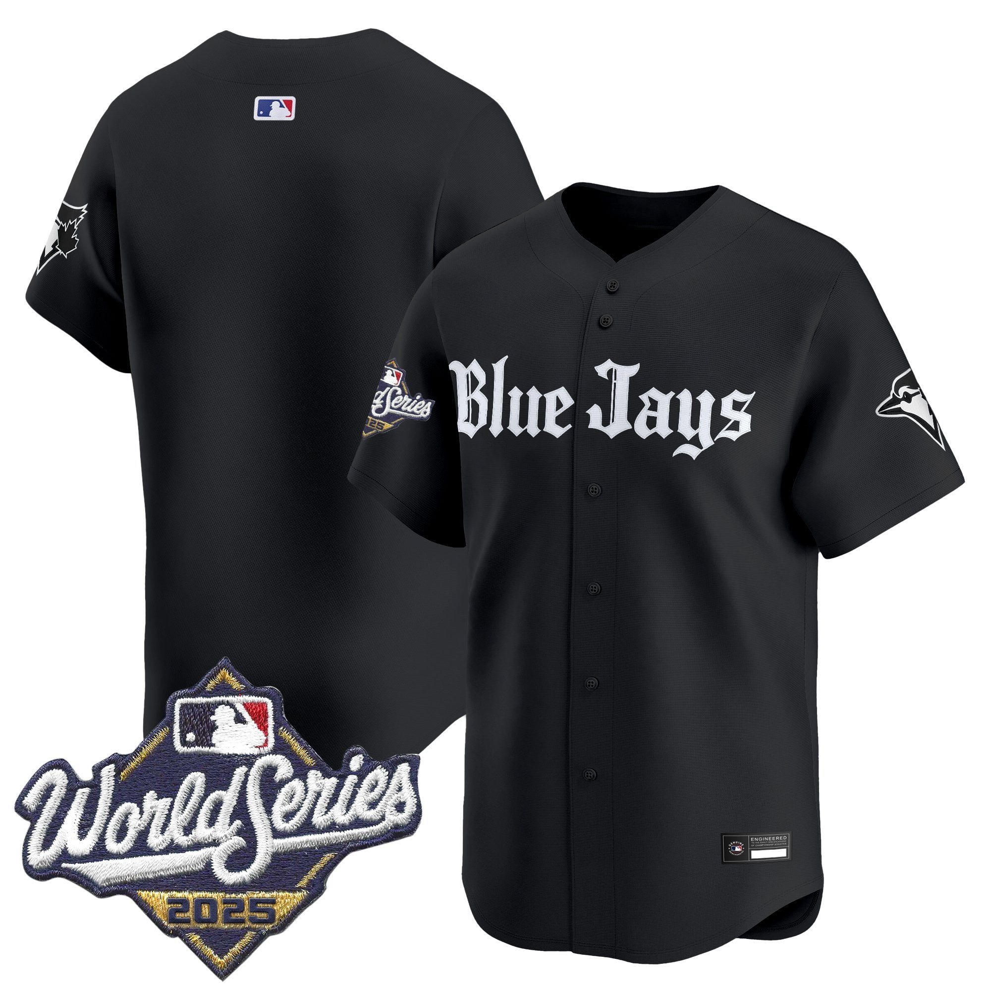 Men's Toronto Blue Jays 2025 World Series Vapor Premier Limited Jersey V2 - Gothic North Edition - All Stitched