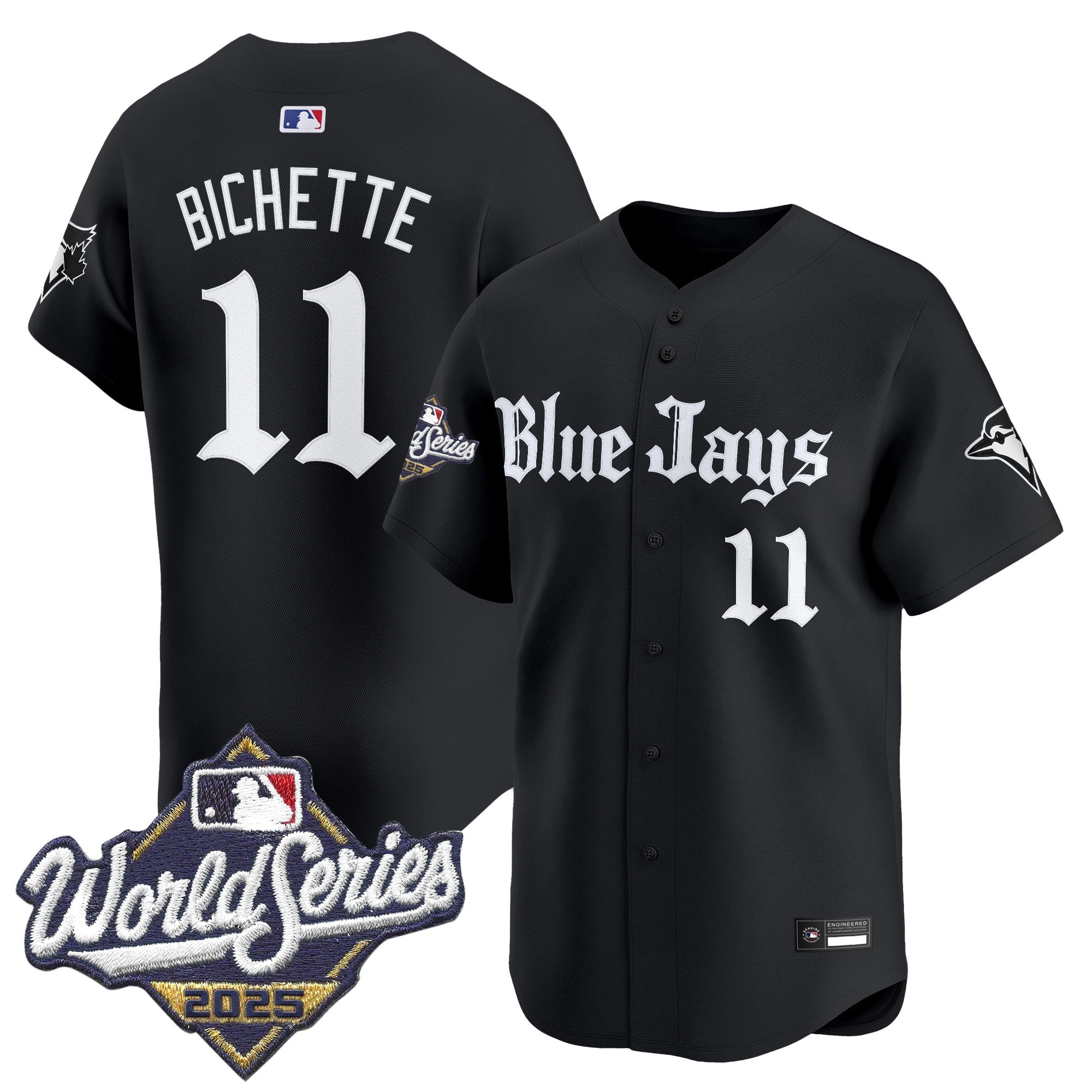 Men's Toronto Blue Jays 2025 World Series Vapor Premier Limited Jersey V2 - Gothic North Edition - All Stitched