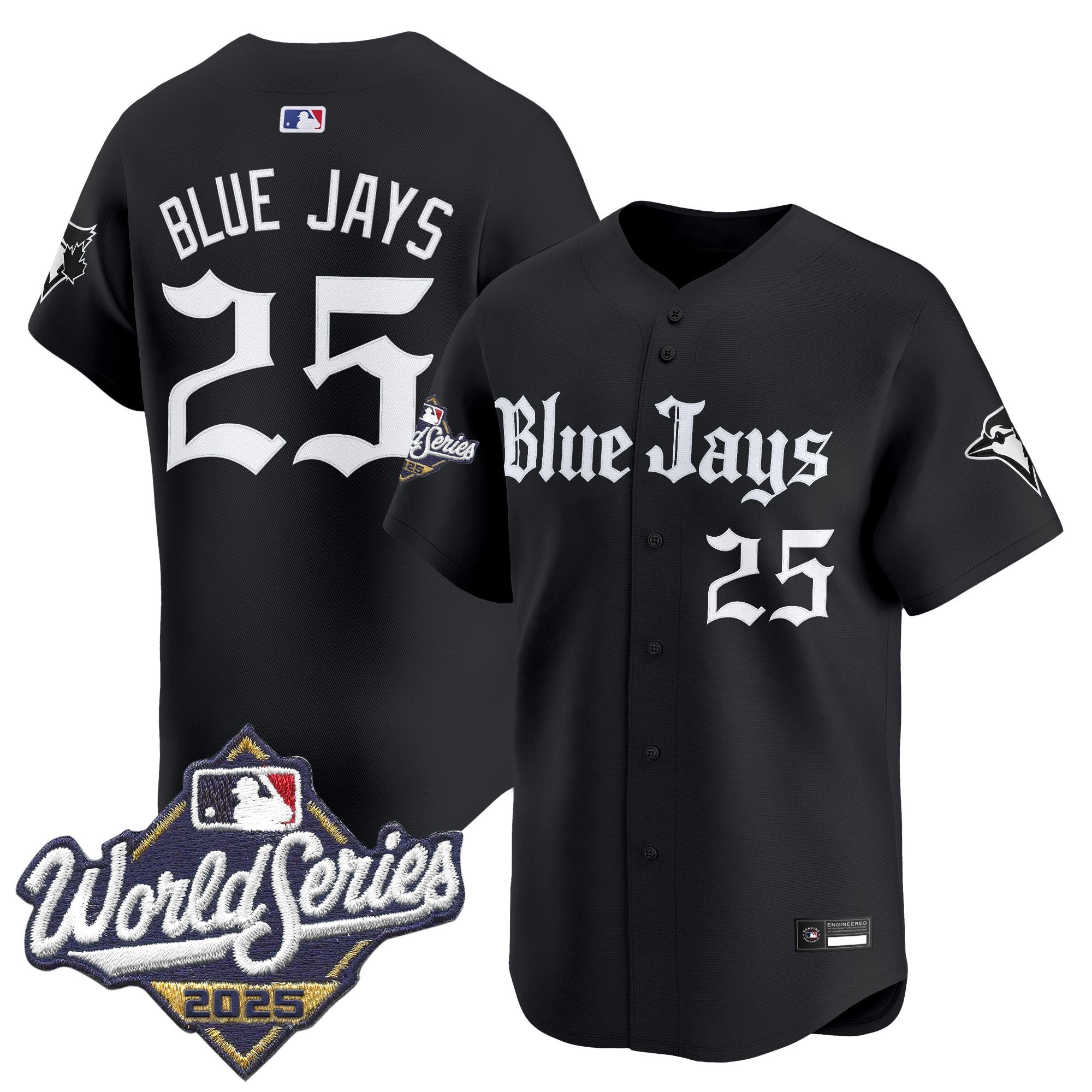 Men's Toronto Blue Jays 2025 World Series Vapor Premier Limited Jersey V2 - Gothic North Edition - All Stitched